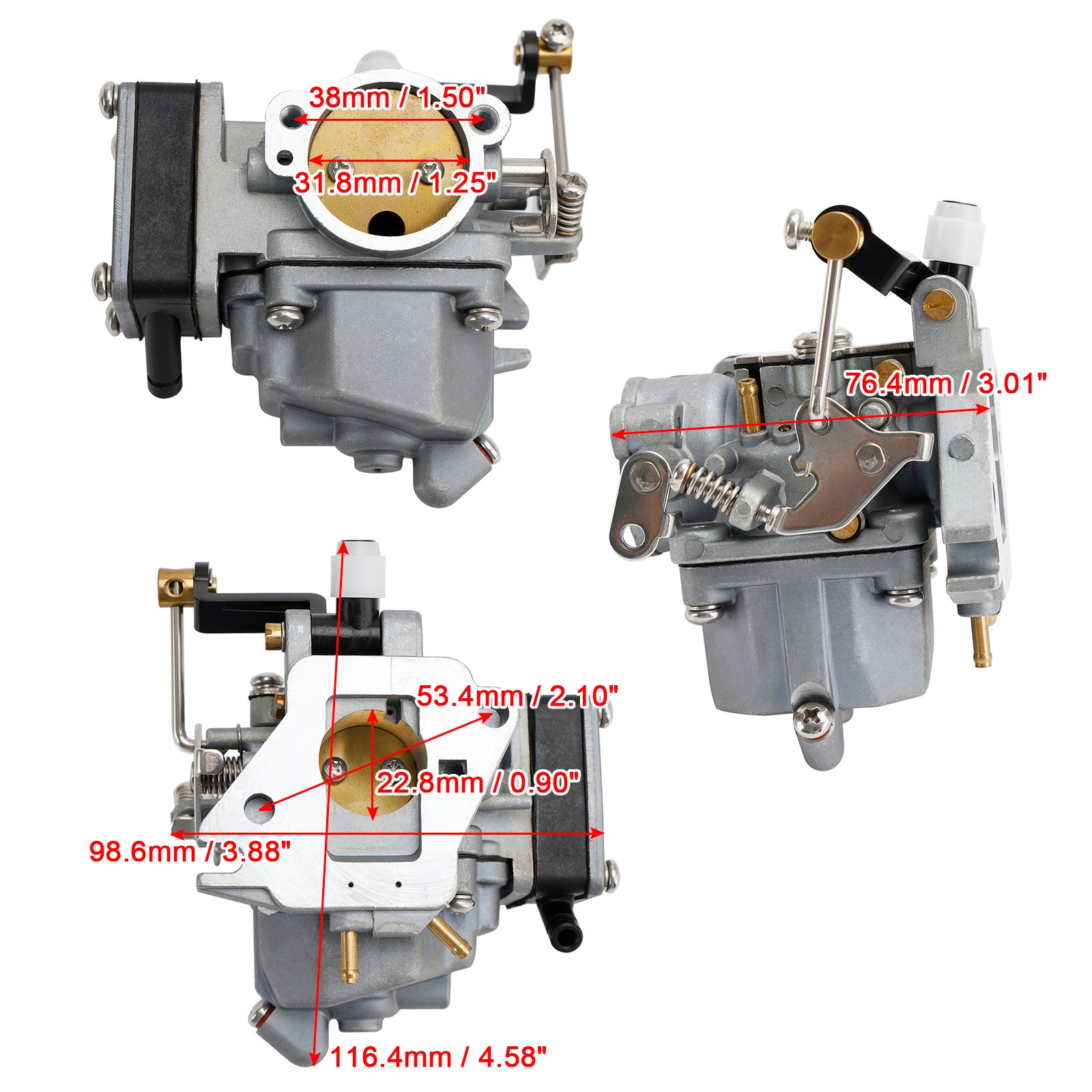Carburetor Carb for Mercury Mariner 2-stroke 15C 9.9 D M 9.9HP 15HP Outboard