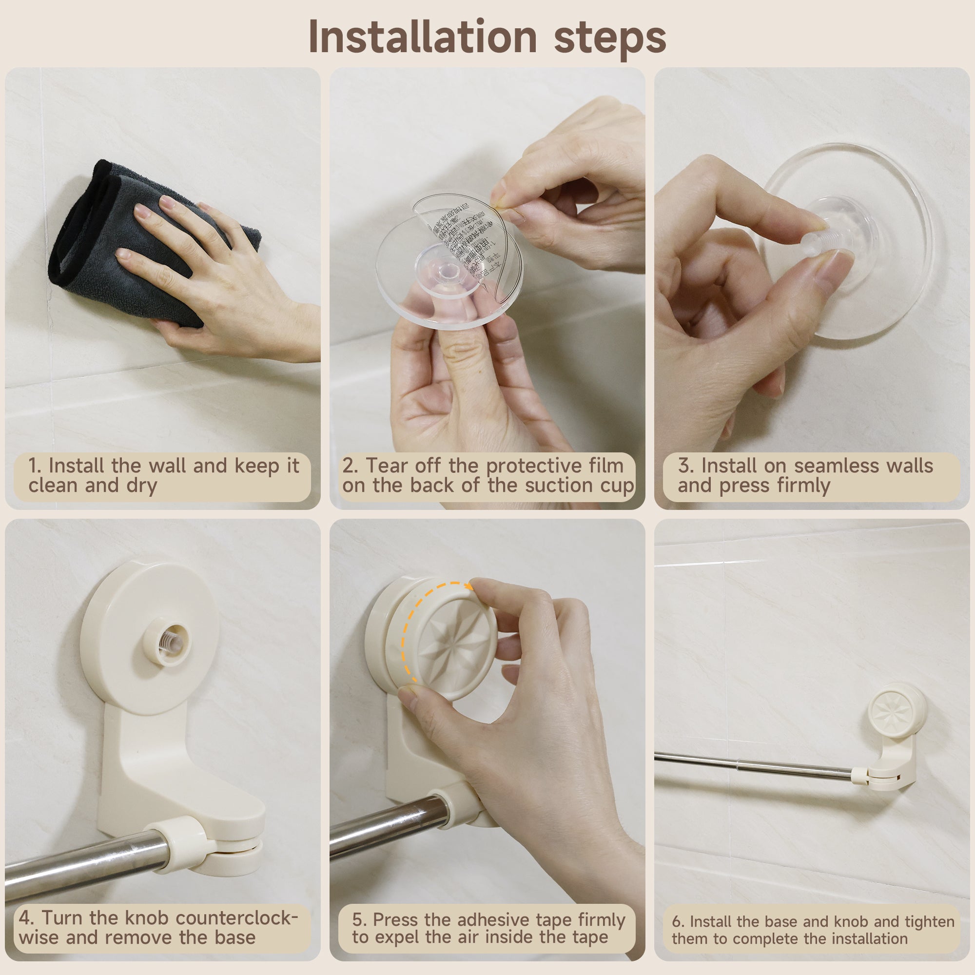 2x RV Shower Corner Storage Bar  Adjustable Stainless Steel Rod 11.8-23.6 inches