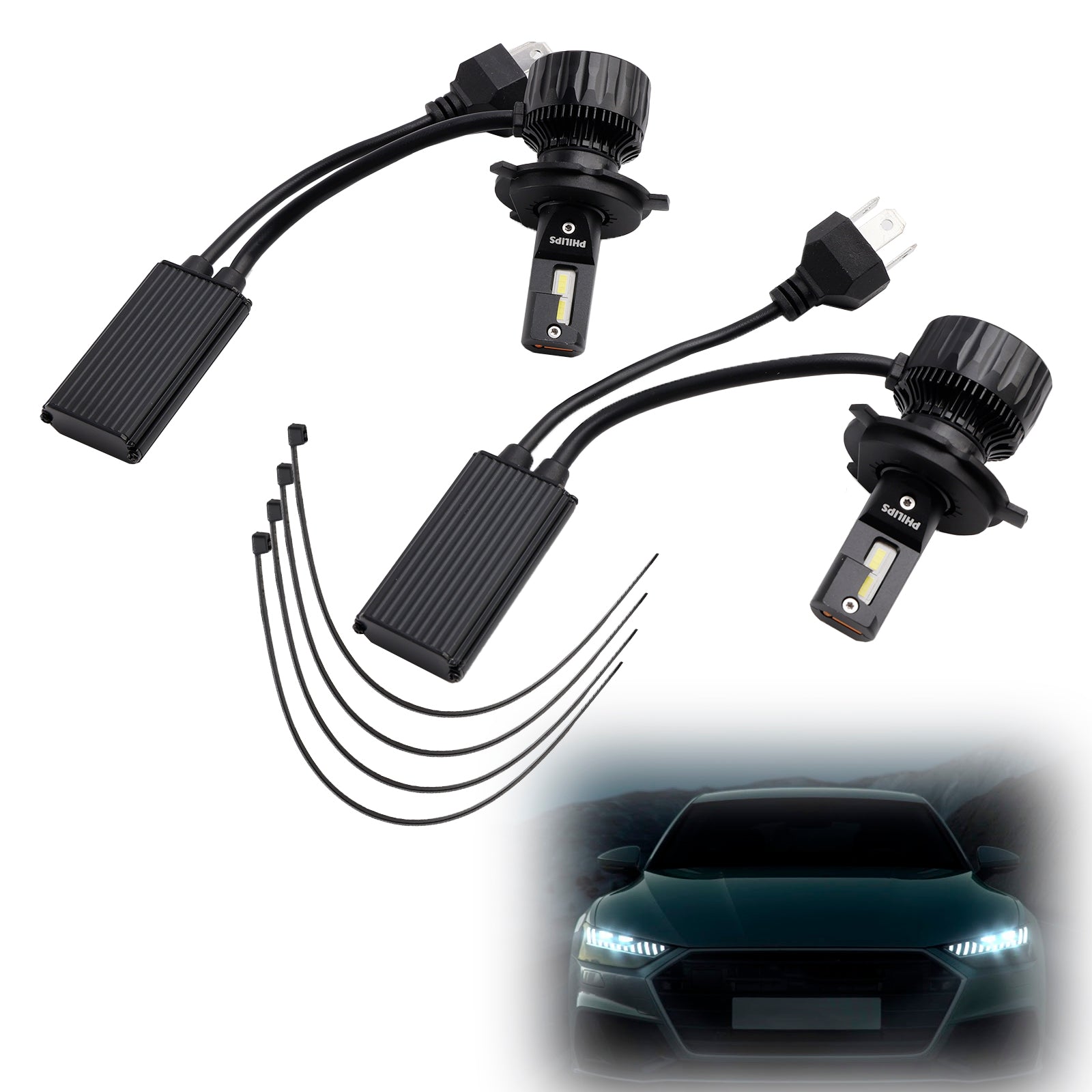 Car Light LED-HL Ultinon Rally3551 H4 11342U3551 12/24V 50W 6500K For PHILIPS