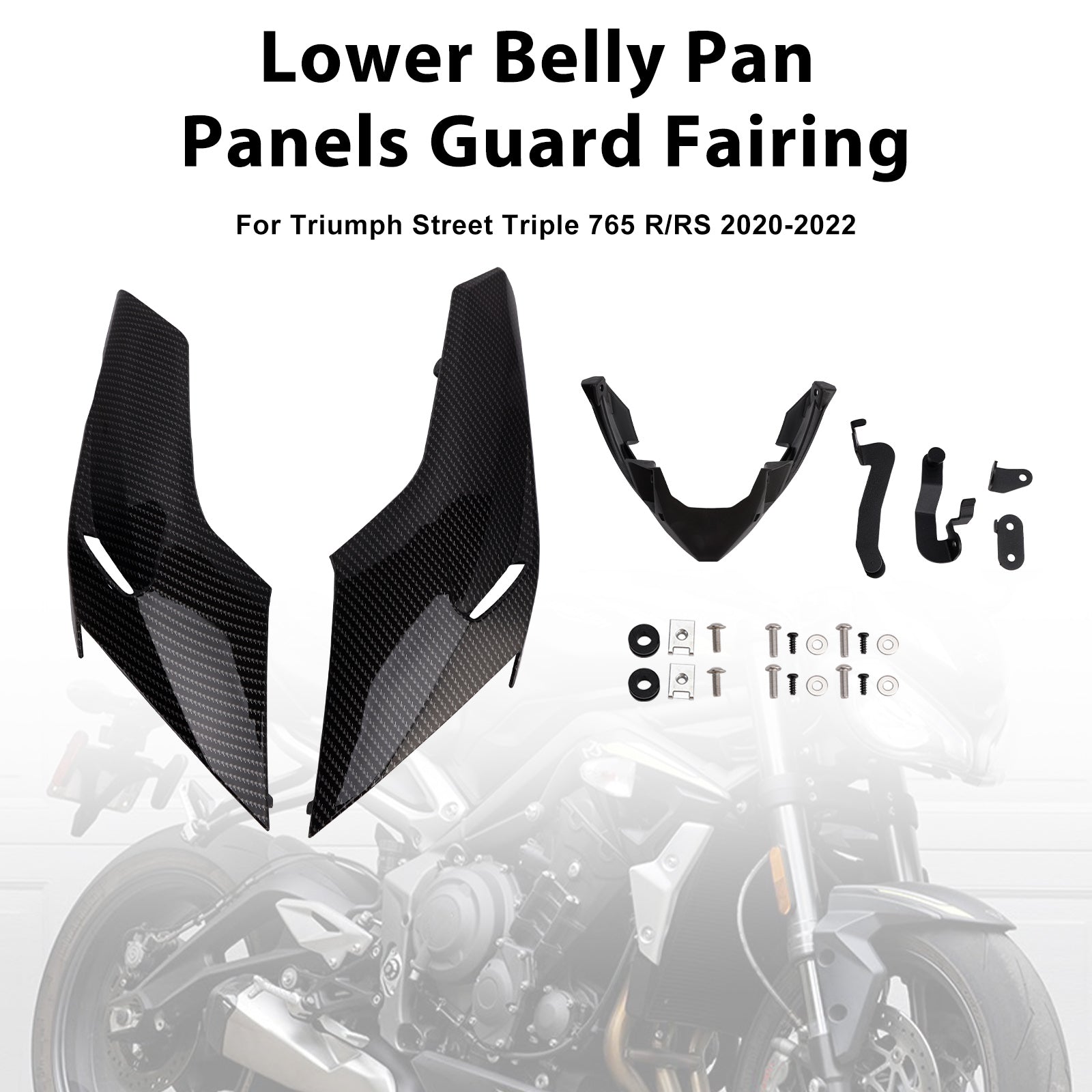 Lower Belly Pan Panels Guard Fairing For Street Triple 765 R/RS 2020-2022