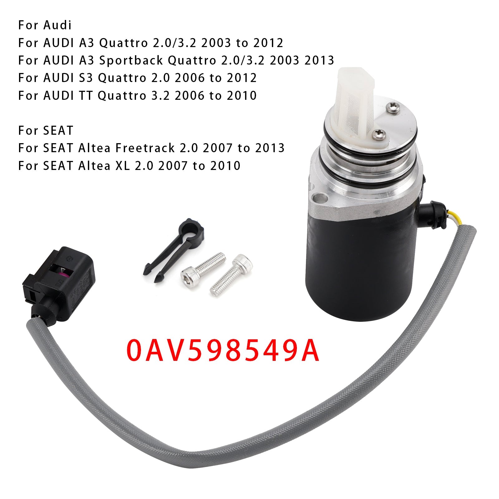 2007-2010 SEAT Altea XL 2.0 Rear Differential Pump 0AV598549A