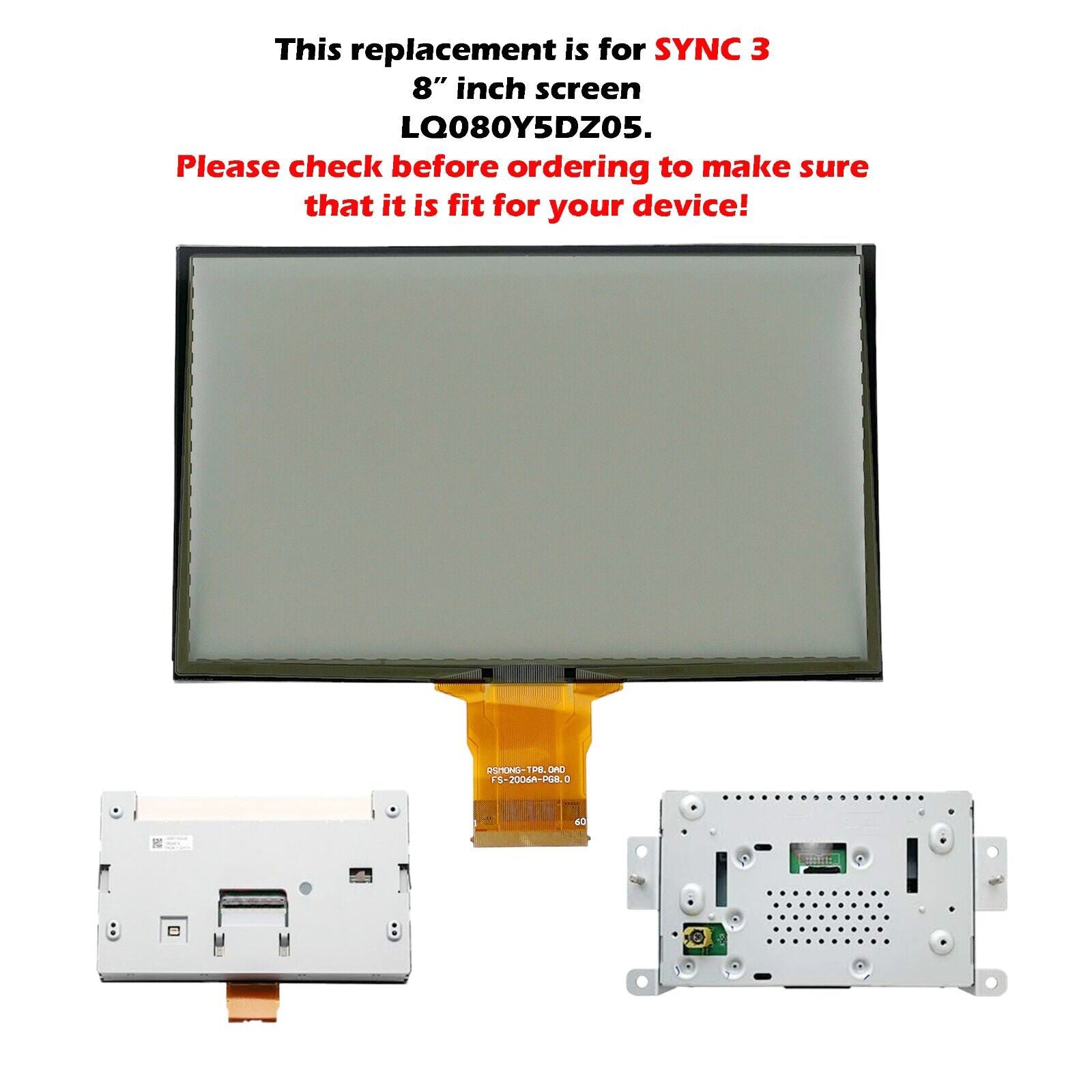 Ford Focus 2012-2018 / Lincoln MKS 2013-2016 8"LCD Monitor & Touch Screen