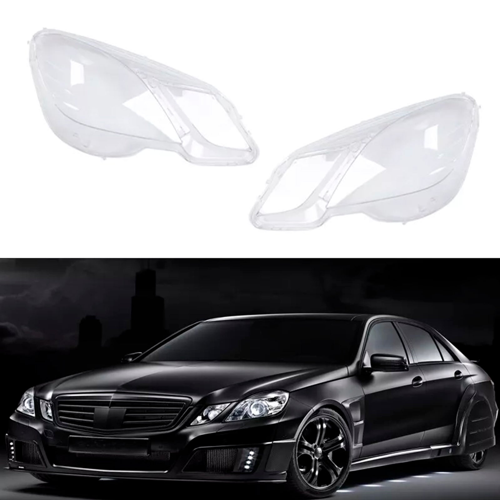 2009-2014 Mercedes Benz E-Class W212 2PCS Front Headlight Glass Clear Cover A2128209661