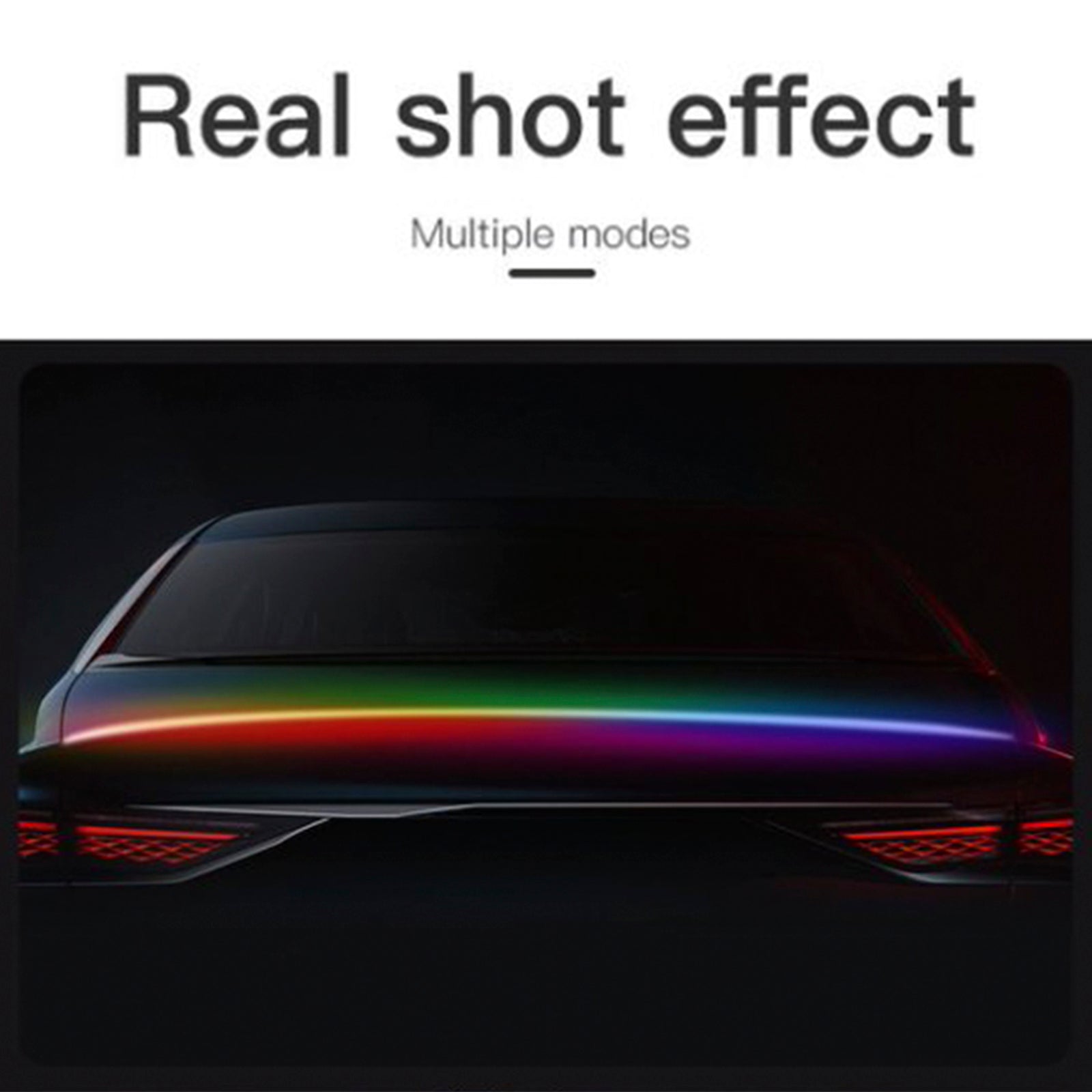 Car Tail Streamer Lamp Carbon Fiber LED Light Rear Wing Spoiler Lip Brake Trunk Multicolour 1.3M
