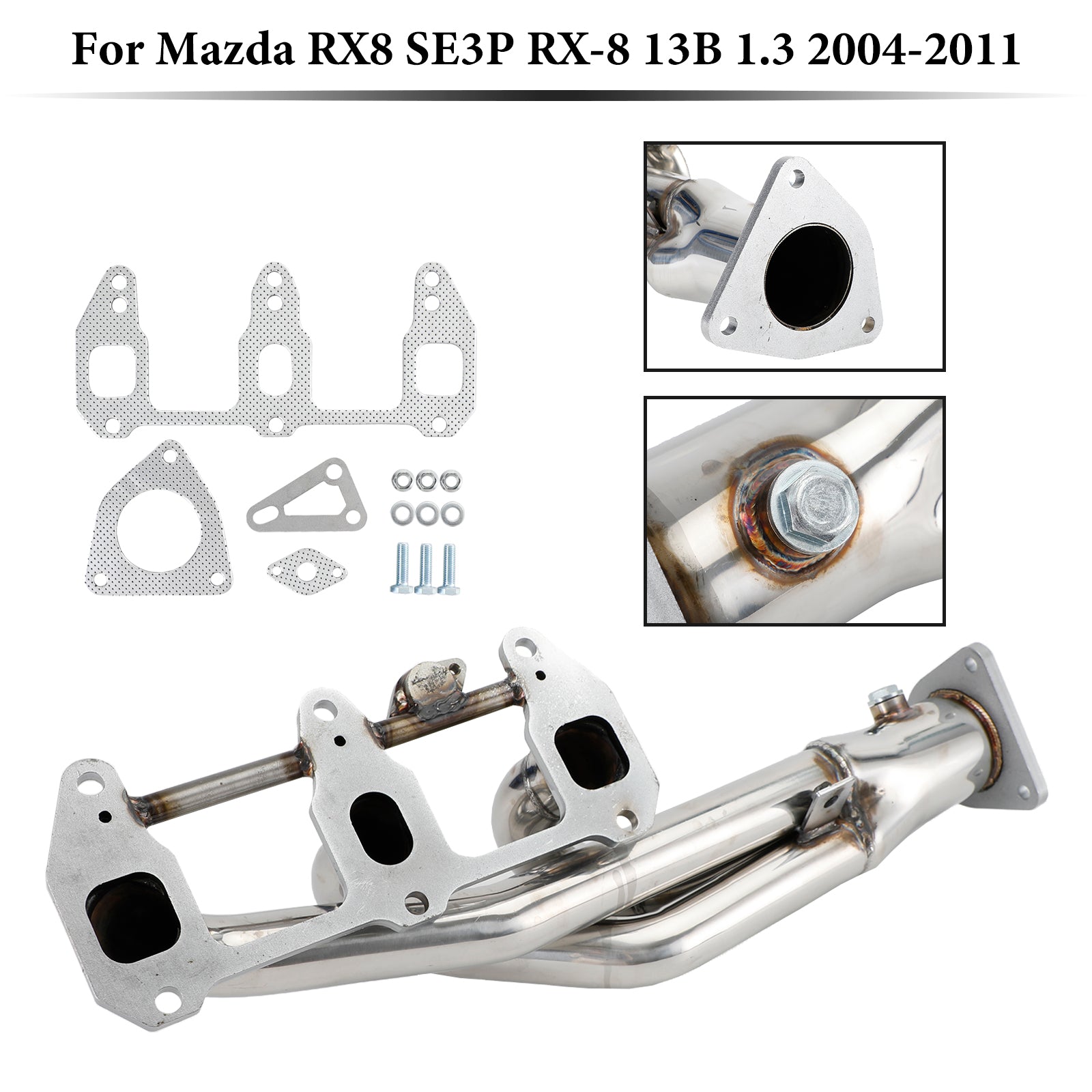 Stainless steel Exhaust Header fit Mazda RX8 RX-8 R3 GT Grand 2004-2011