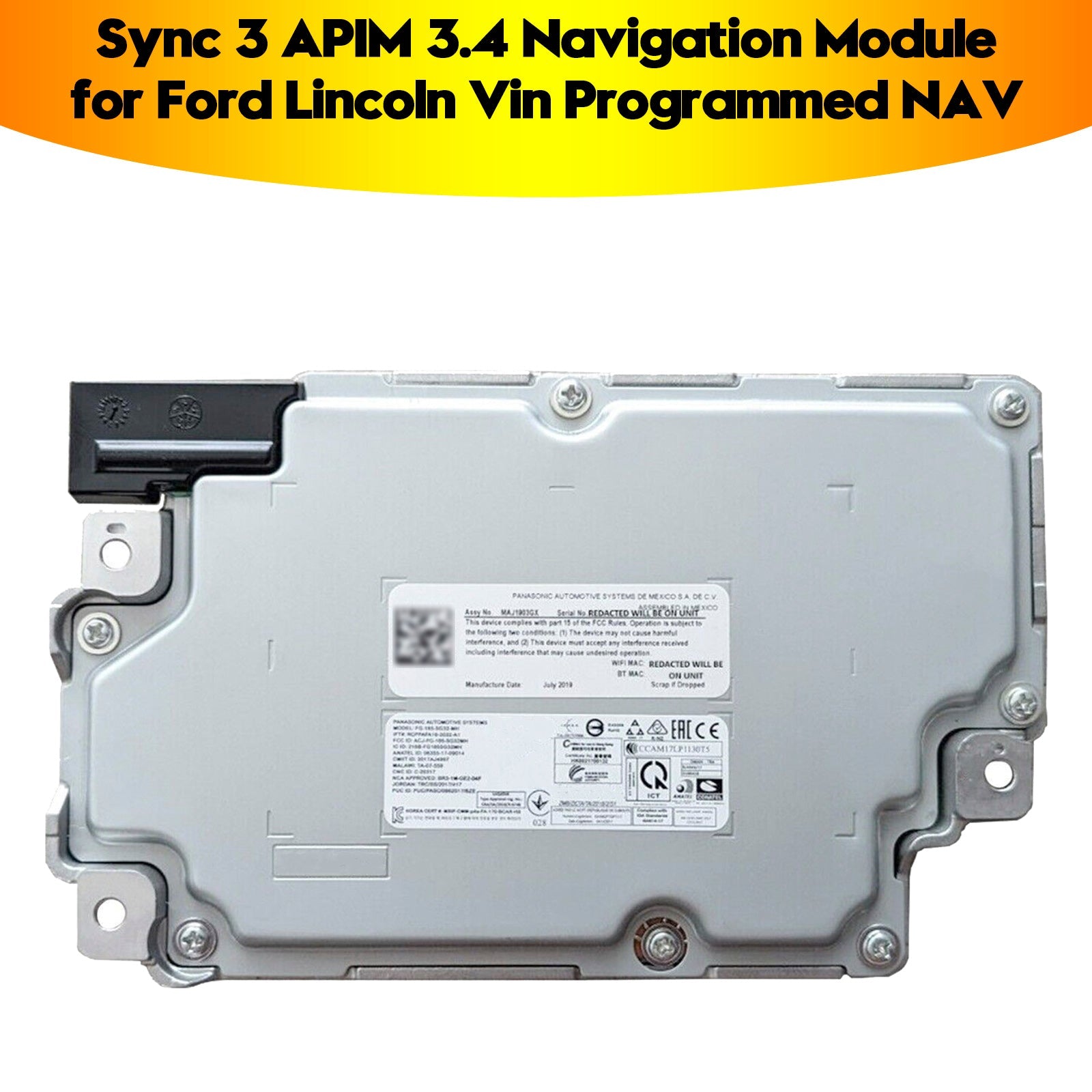 2016+ Ford Transit 150-350 Sync 3 APIM 3.4 Navigation Module HP5T-14G371-CAG HL3T-14G370-GCD