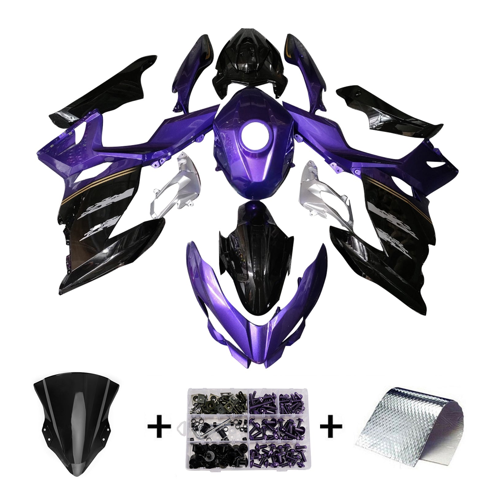 Injection Fairing Kit Bodywork Plastic ABS fit For Kawasaki EX400 Ninja400 2018-2024