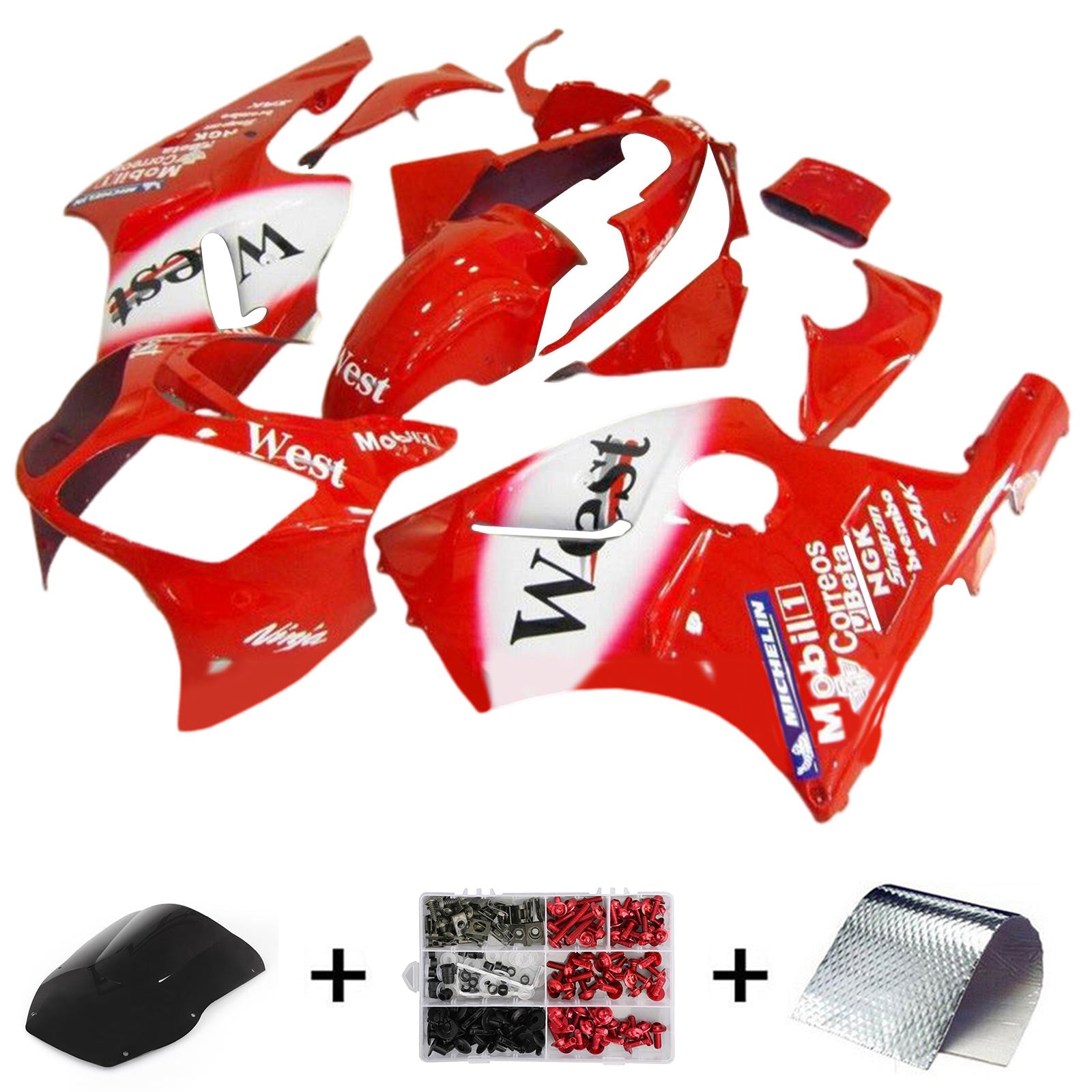 Kawasaki ZX12R 2000-2001 Fairing Kit Bodywork Plastic ABS