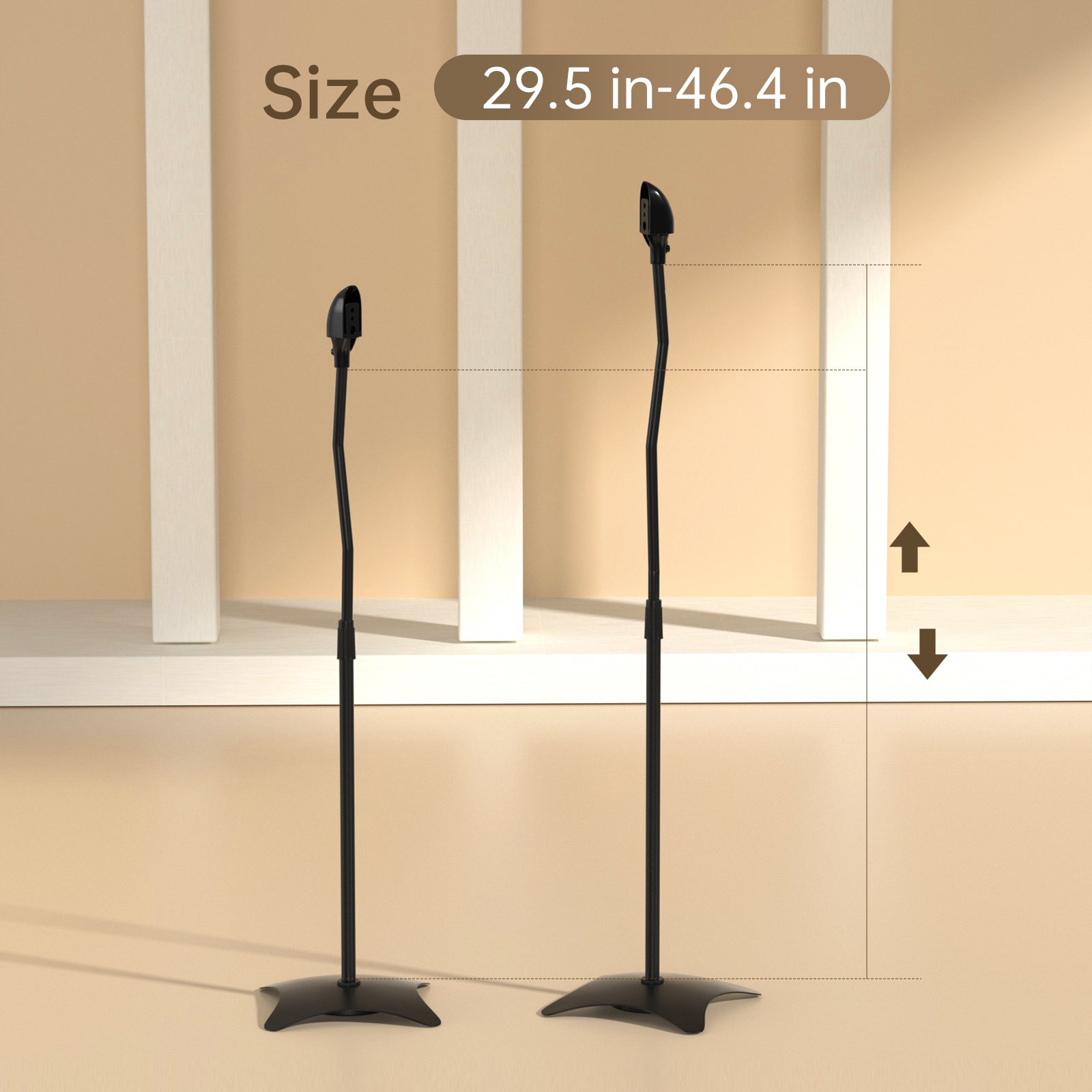 Universal Surround Sound Adjustable Height Speaker Stands Set Of 4 Speaker