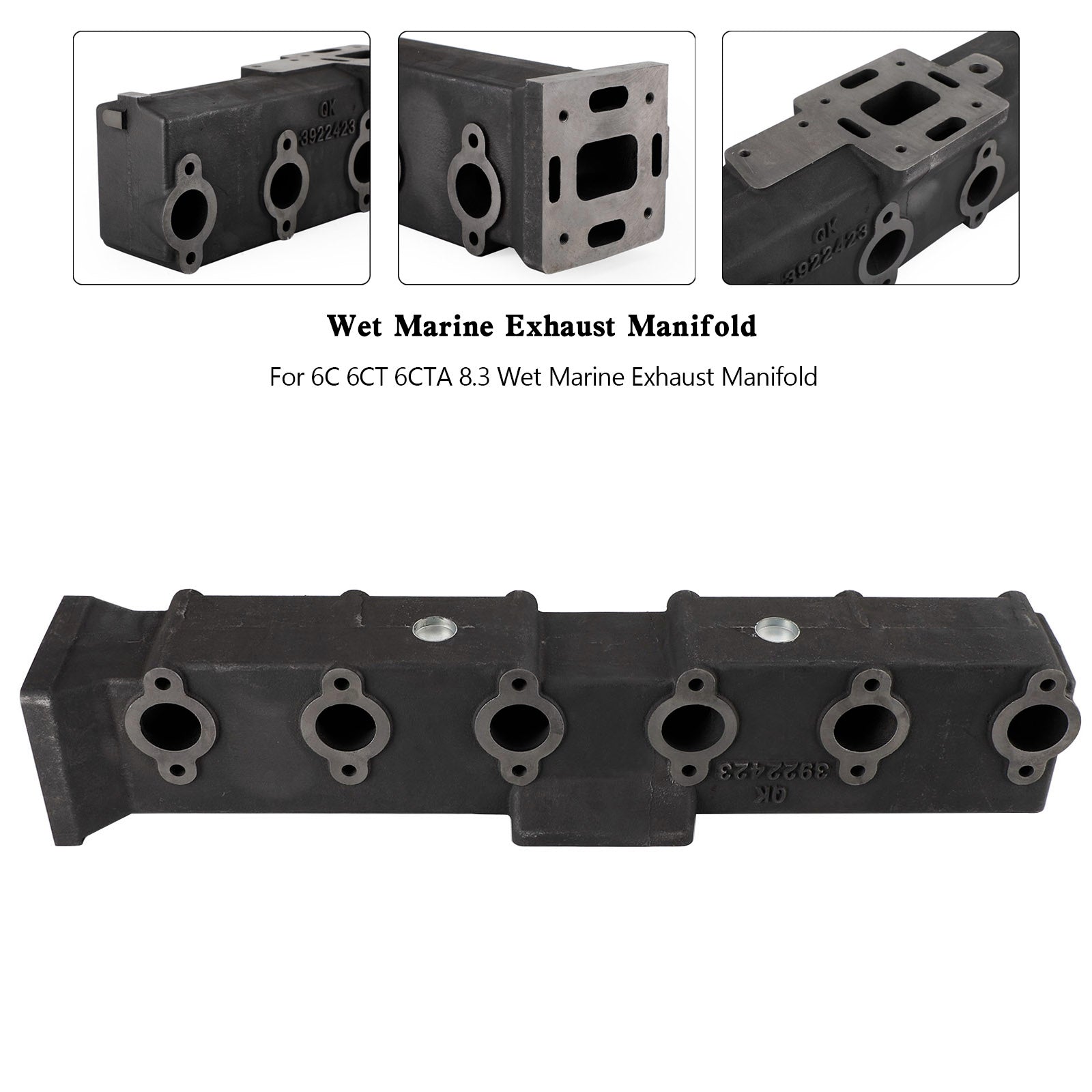 3922935 3911670,3922423,3921482 For 6C 6CT 6CTA 8.3 Wet Marine Exhaust Manifold