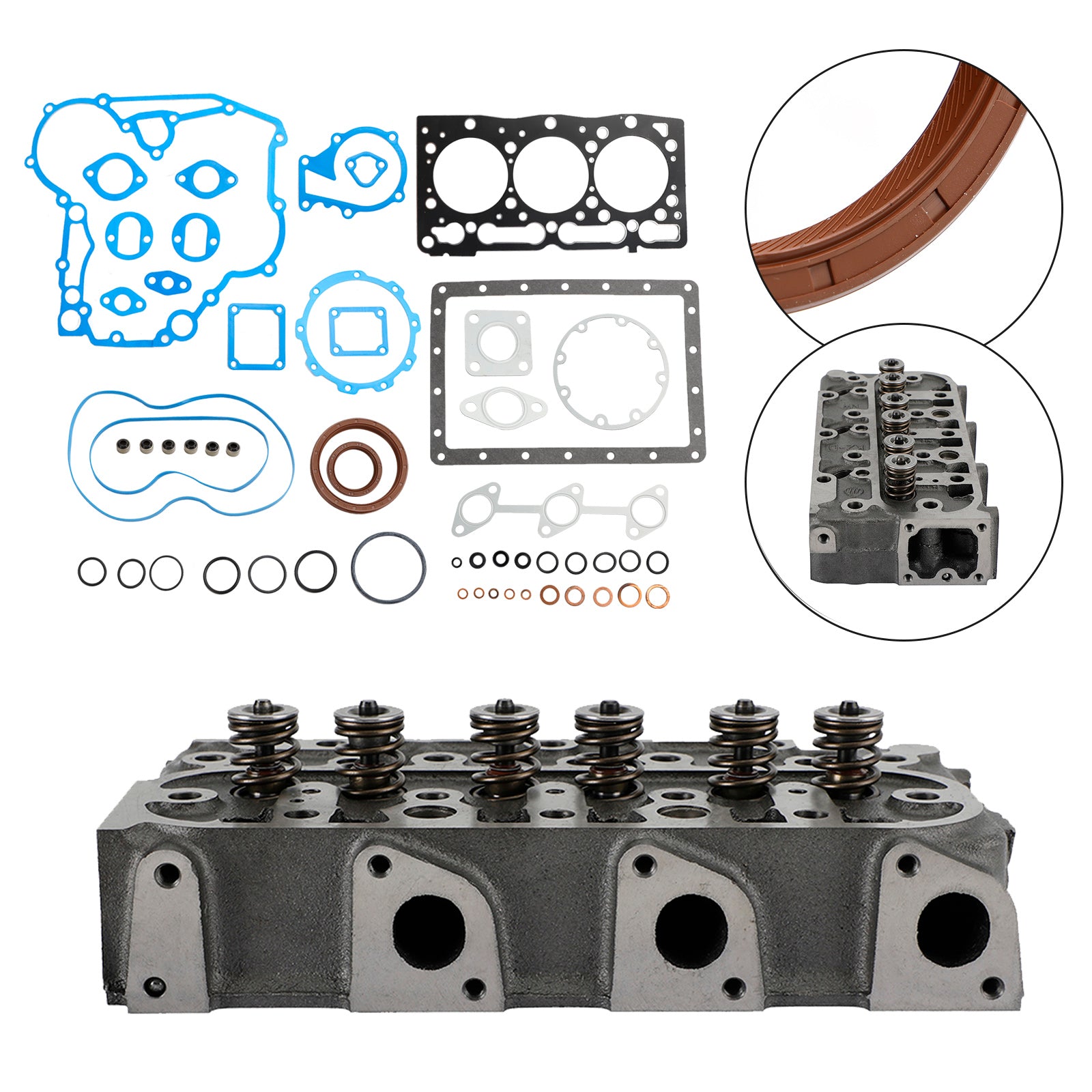 Complete Cylinder Head+Gasket For Kubota D1105 RTV1100 RTV1100CW9 RTV1140CPX