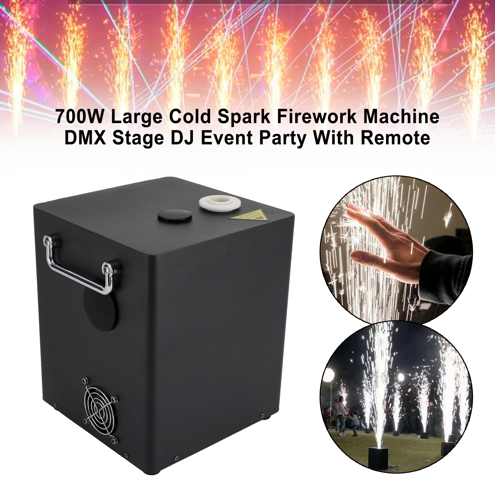 700W Large Cold Spark Firework Machine DMX Stage DJ Event Party With Remote