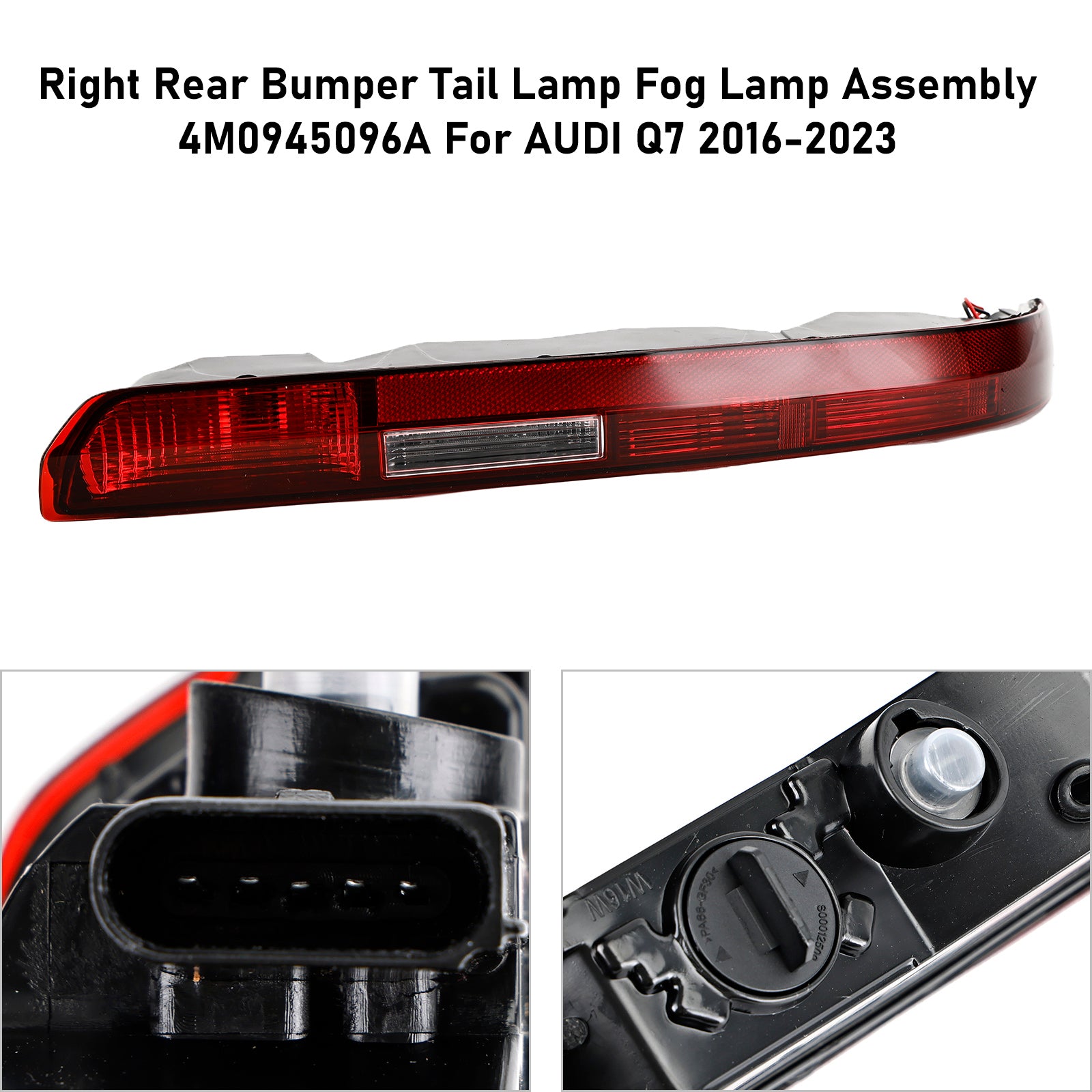 Right Rear Bumper Tail Lamp Fog Lamp Assembly 4M0945096A For AUDI Q7 2016-2023