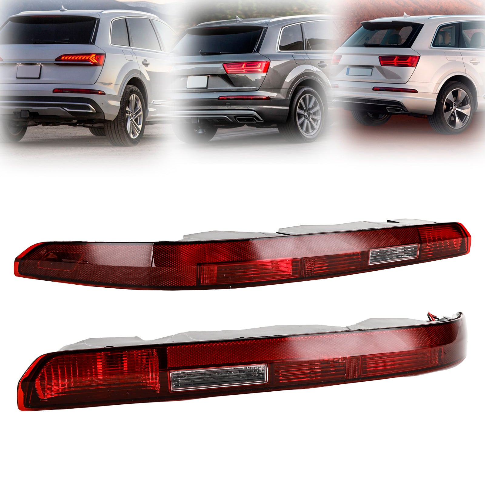 L+R Rear Bumper Tail Lamp Fog Lamp Assembly 4M0945095A 96A For AUDI Q7 2016-2023