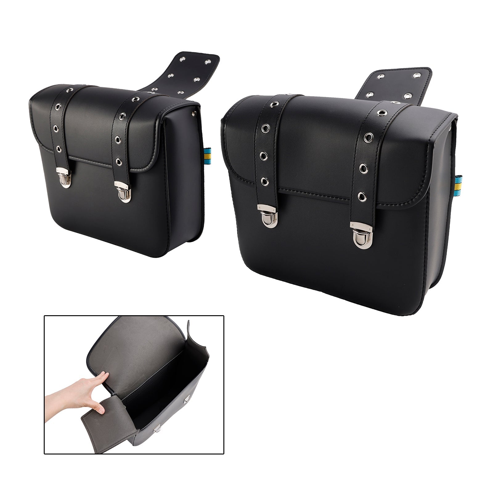 Side Tail Bag Saddlebag Color Matching Luggage Black 20L For Scooter Motorcycle