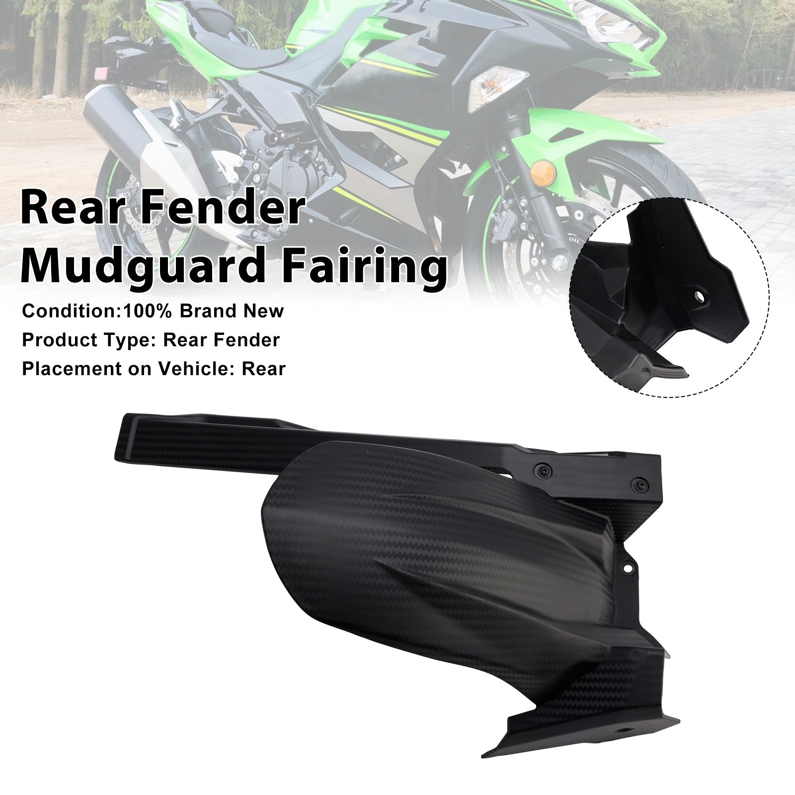 Rear Fender Fairing For Kawasaki Ninja 400 Z400 Ninja 500 Z500 2018+