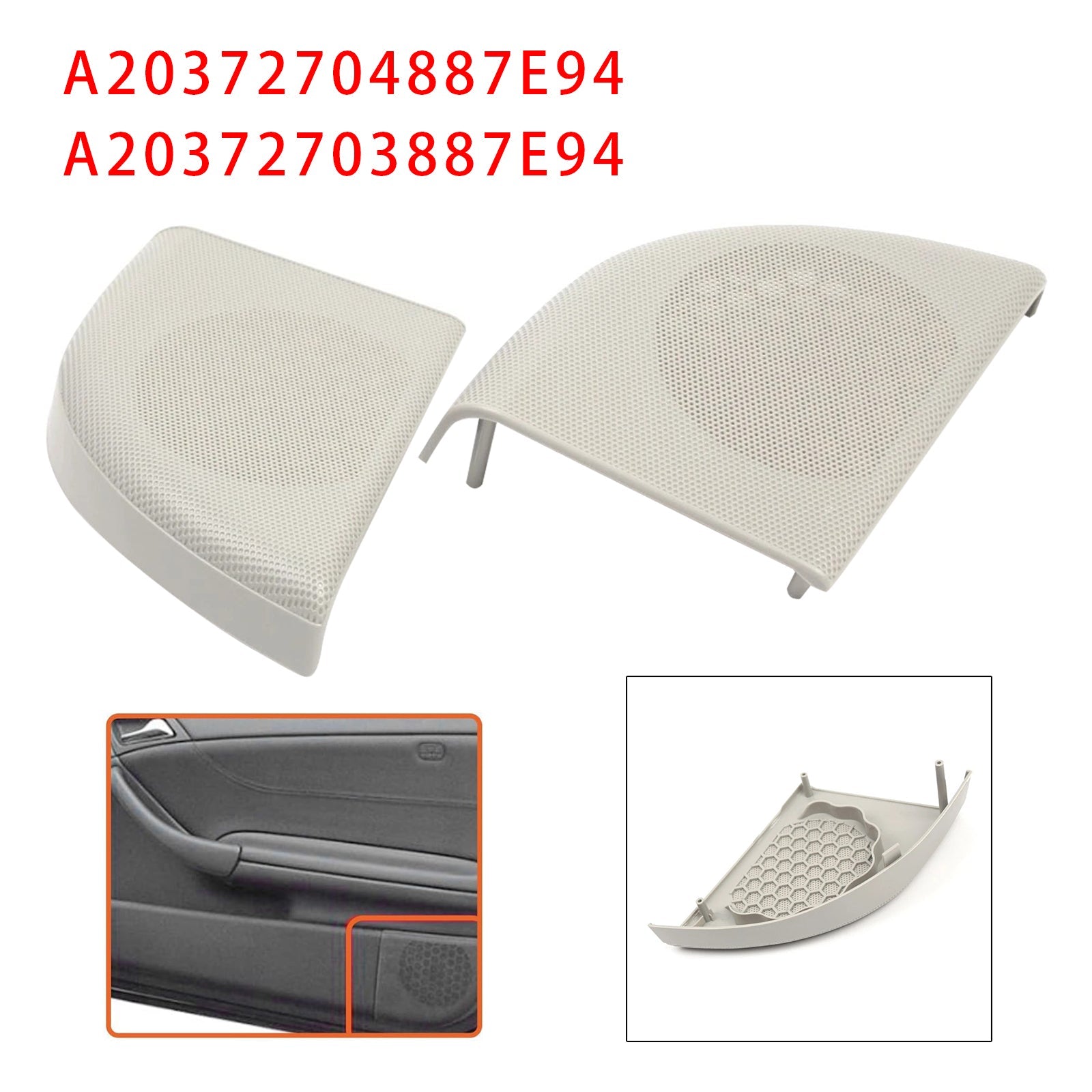 Pair Front Door Speaker Cover For Mercedes W203 CLC Coupe A20372704887E94