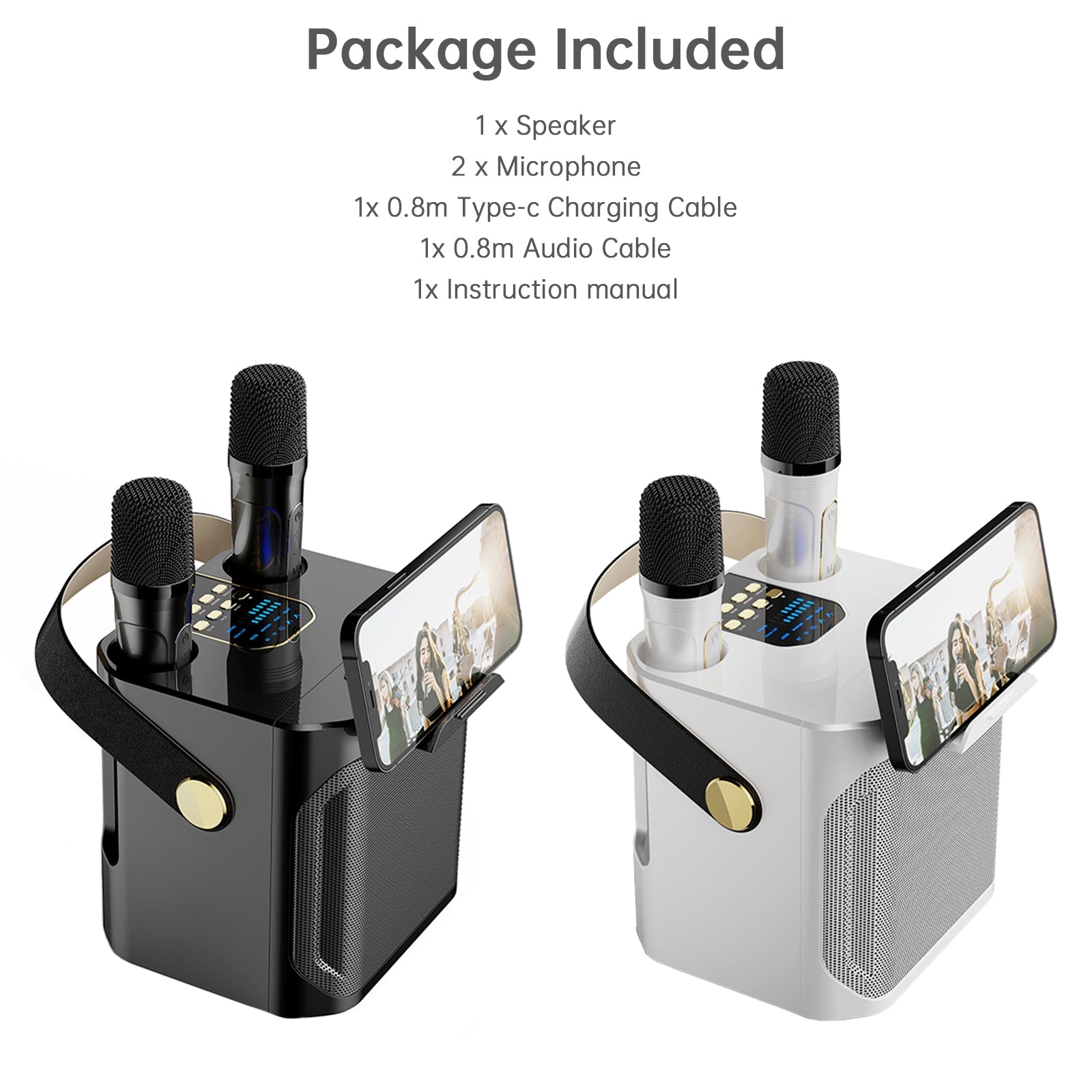 Wireless Bluetooth Speaker Dual Microphone Karaoke Home Portable Karaoke Speaker