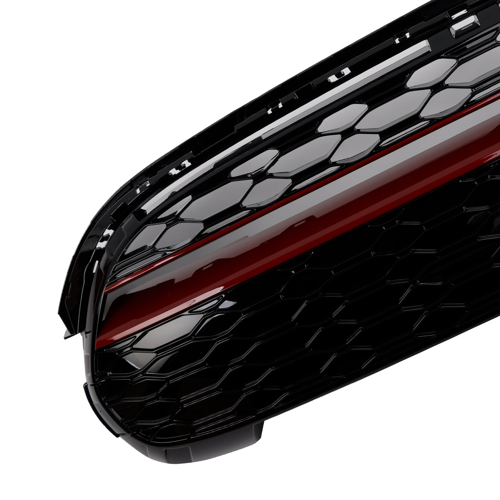 GP-Style Gloss Black Red Trim Front Grille Fit Mini Cooper F55 F56 F57 2014-2021