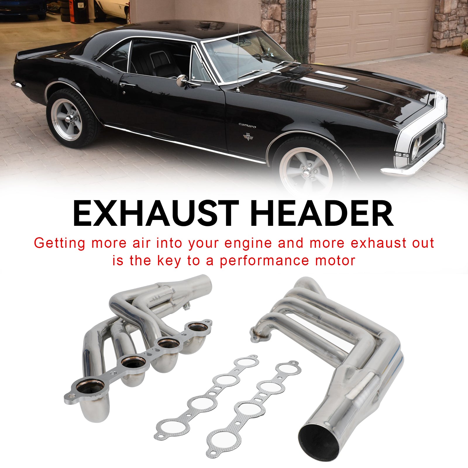 Longtube LS Conversion Exhaust Headers Fit Chevrolet Camaro 67-69 Nova V8 68-74