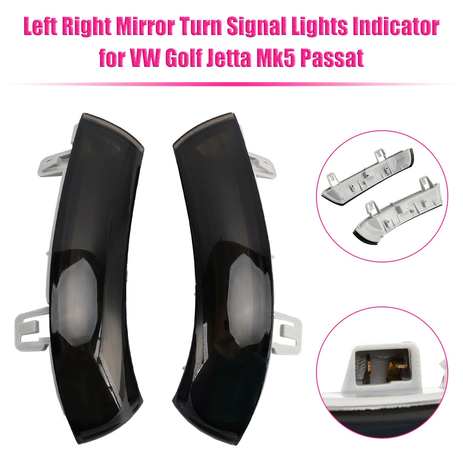 Left Right Mirror Turn Signal Lights Indicator for VW Golf Jetta Mk5 Passat