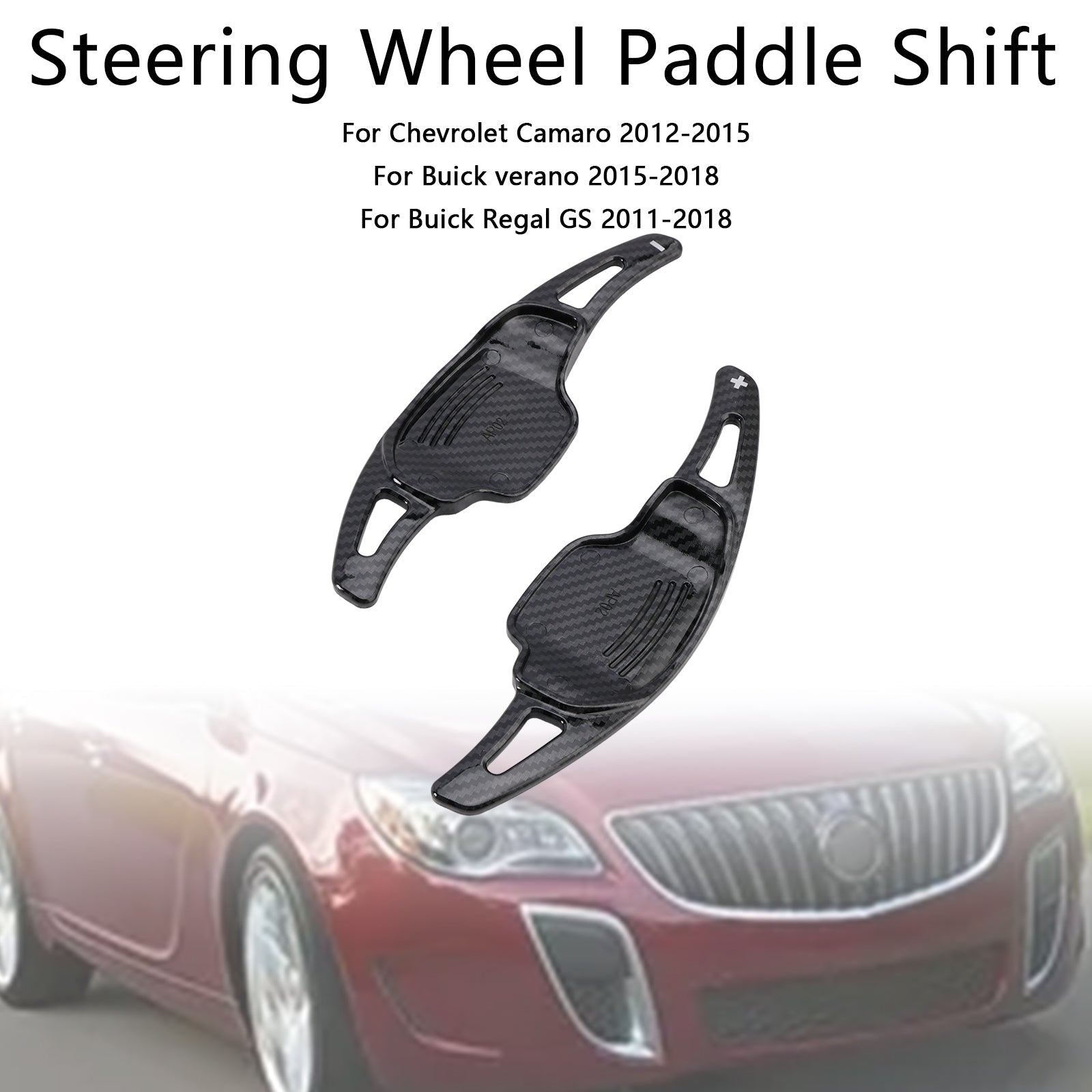 Carbon Look Steering Wheel Paddle Shifter Extension Covers Fit Chevy Camaro