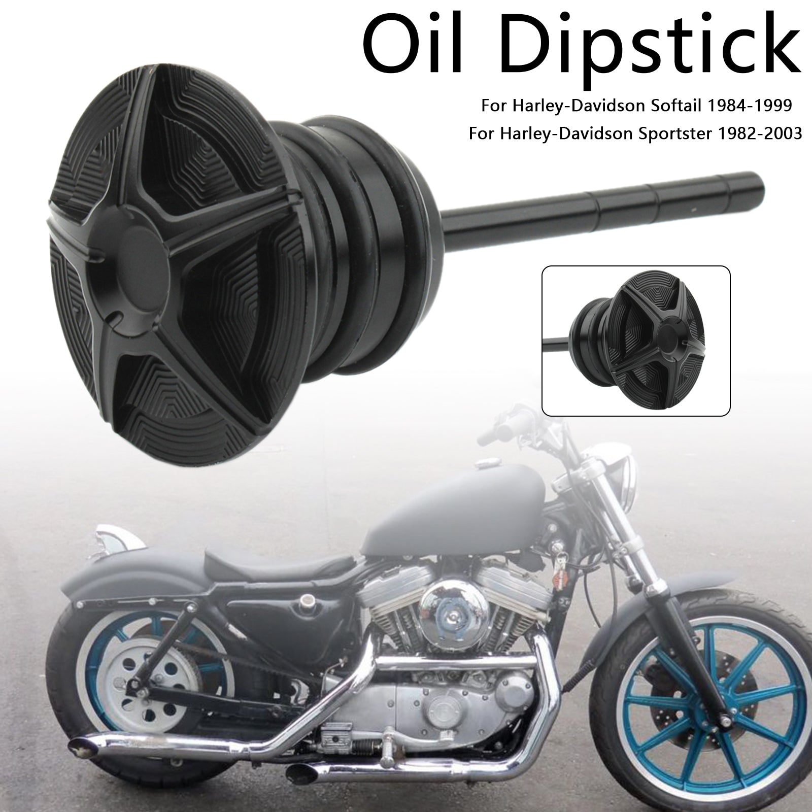 Oil Dipstick Tank Cap Plug For Softail 84-99 Sportster 82-03