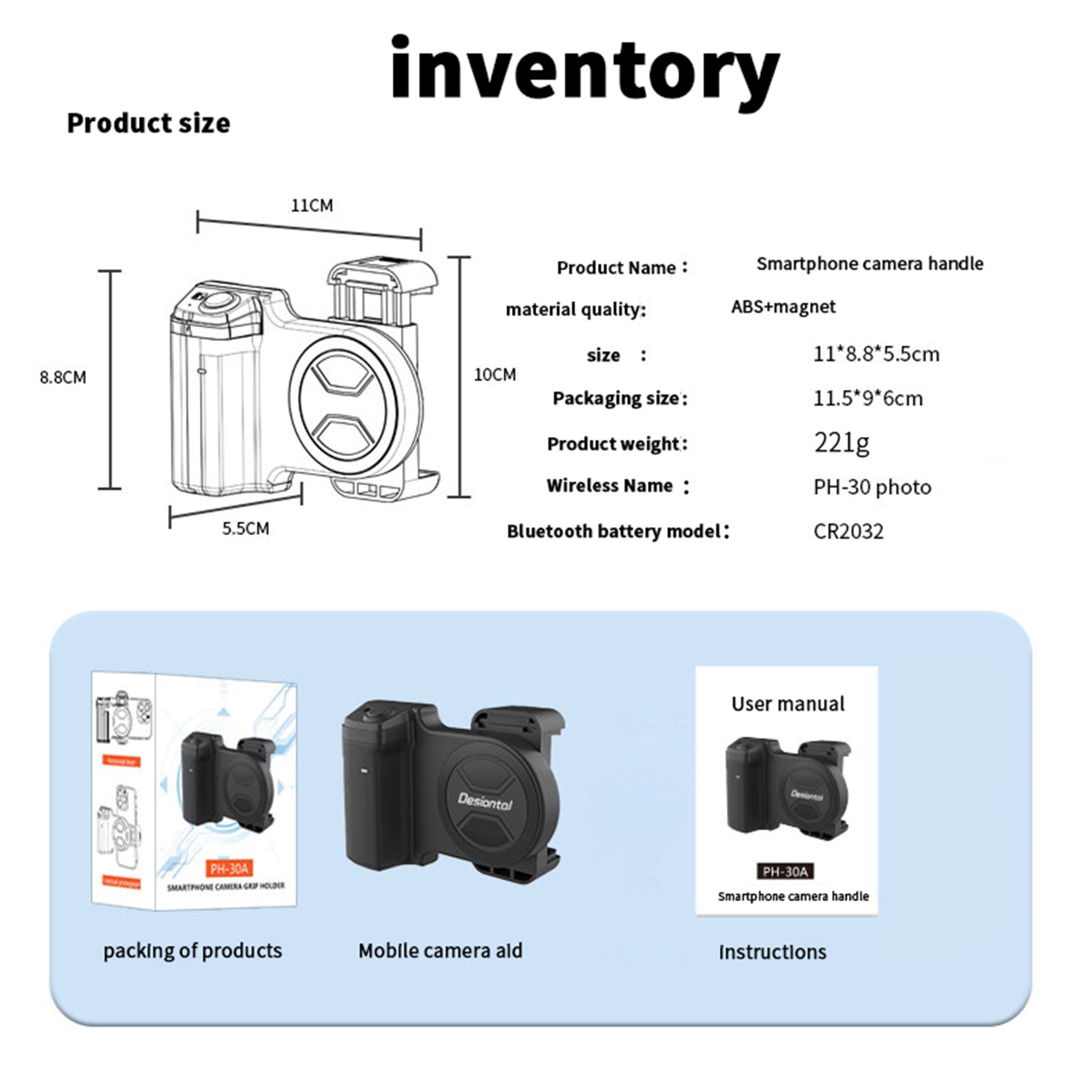 PH-30A Mobile Phone Clip Model Auction Mobile Phone Auction Bluetooth Wireless