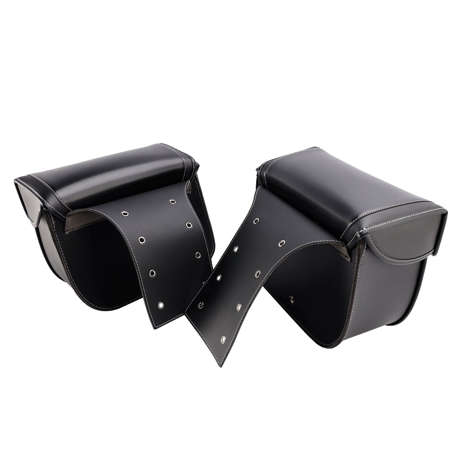 Universal Saddlebag Side Storage Tail Bag Pu Luggage Black 28L For Motorcycle