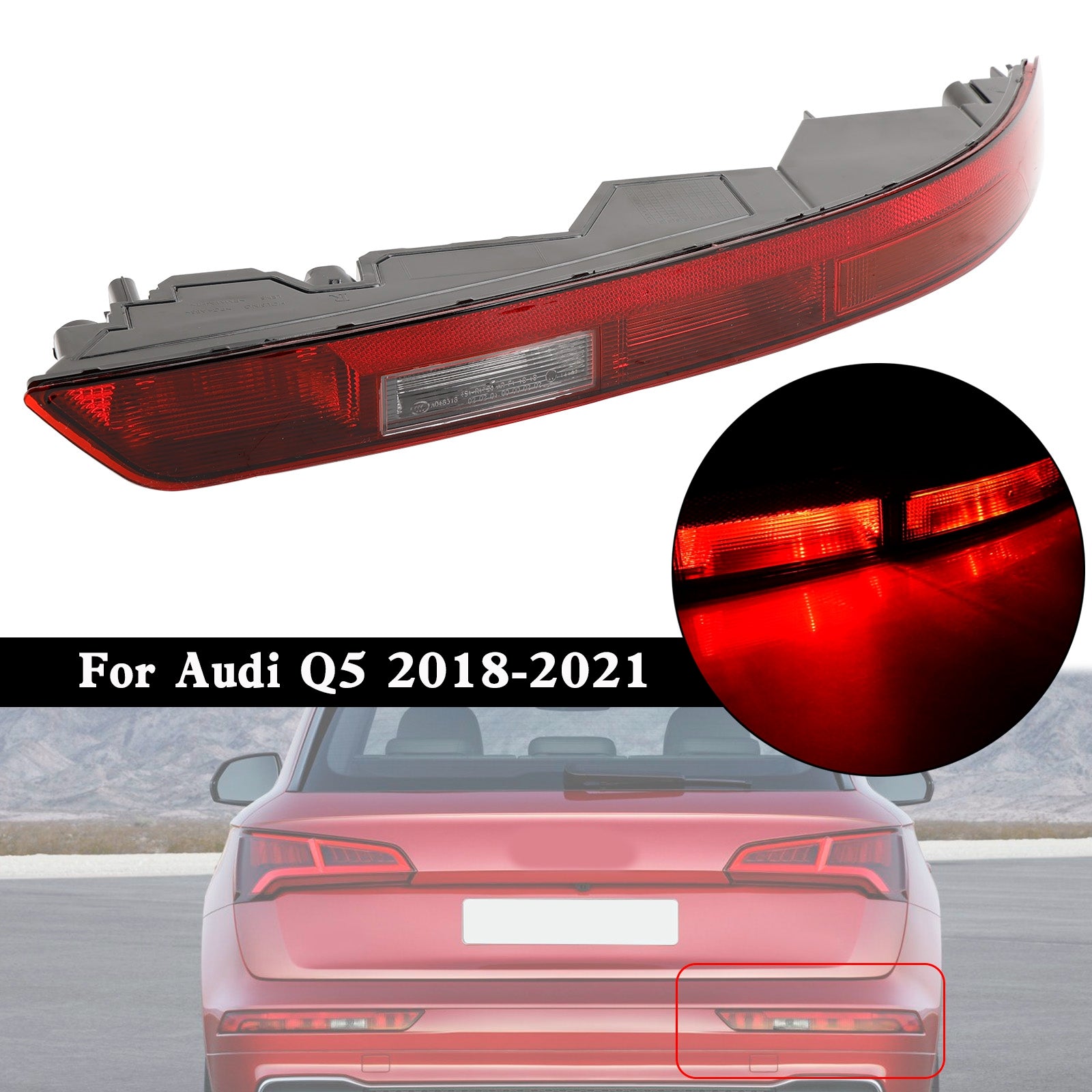 Rear Right Side Lower Tail Brake Bumper Light 80A945070 For Audi Q5 2018-2021