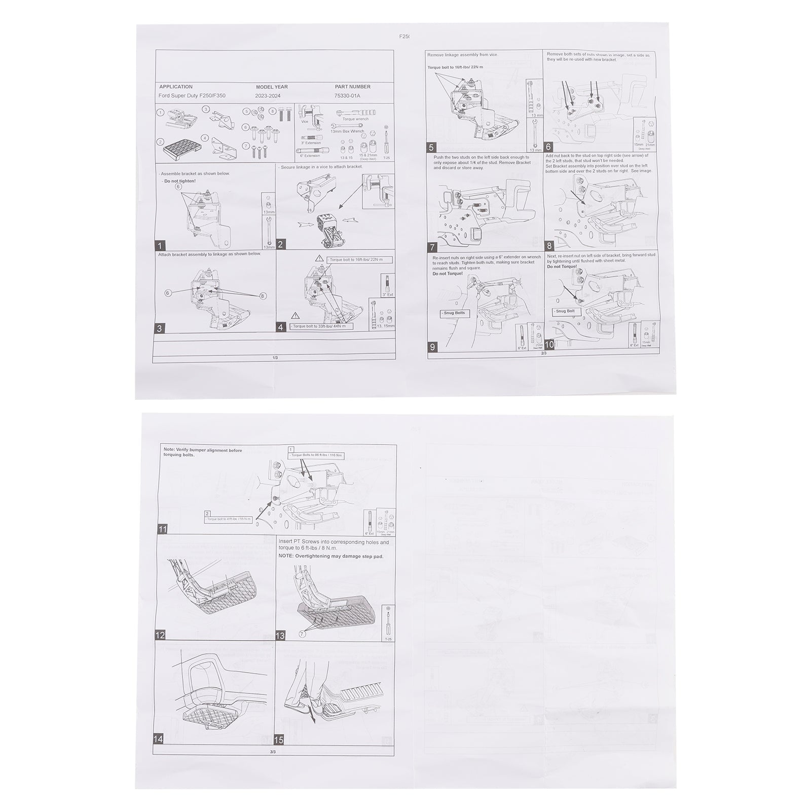 2023-2025 Ford F-250 F-350 Super Duty Bed Retractable Step 75330-01A