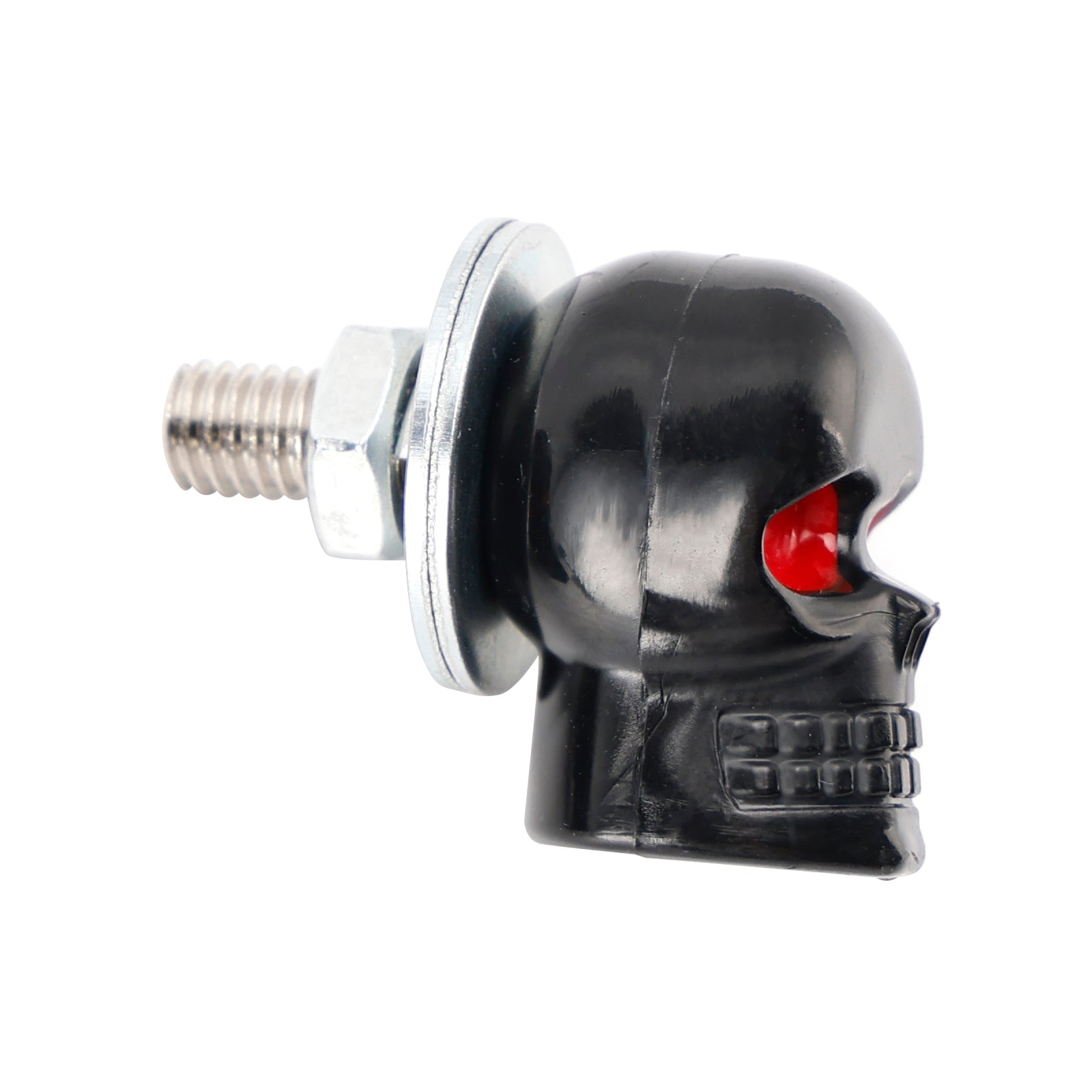 4x Motorcycle Bike Plastic Black Skull License Plate Bolt On Screw On Frame Nut