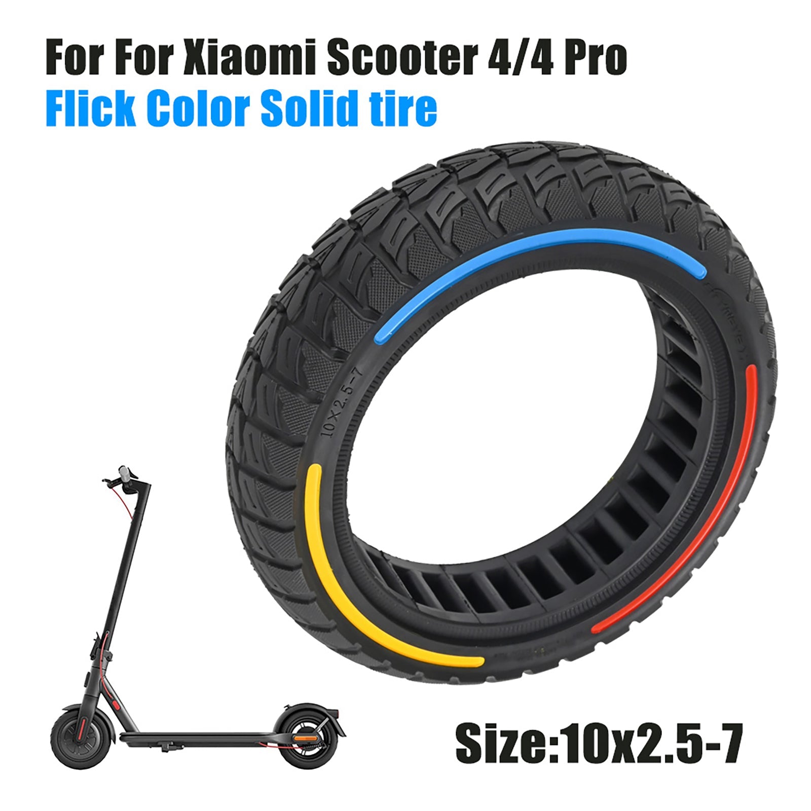 Full rubber tires 10x2.5-7 E-Scooter full rubber tires for Xiaomi 4/Mi4 Pro