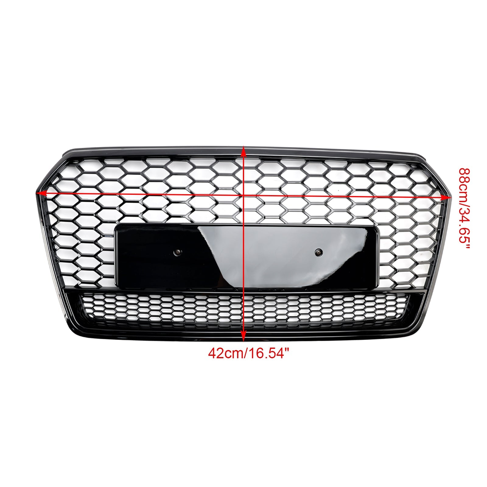 RS7 Style Honeycomb Front Bumper Grill Grille Fit Audi A7 C7 S7 2016-2018 Black