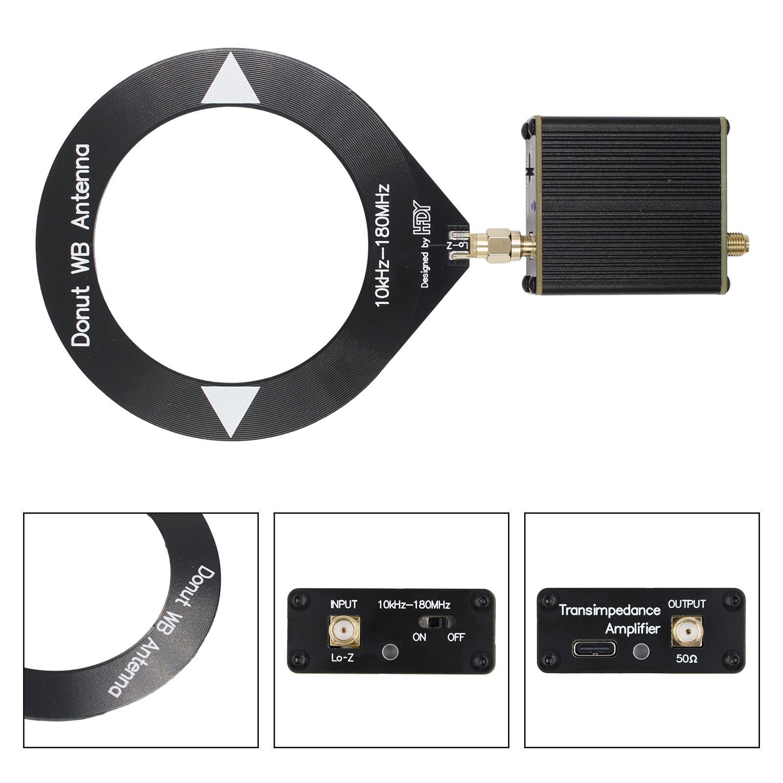 10Khz-180Mhz Upgraded Donut Broadband Antenna With Low Impedance Converter