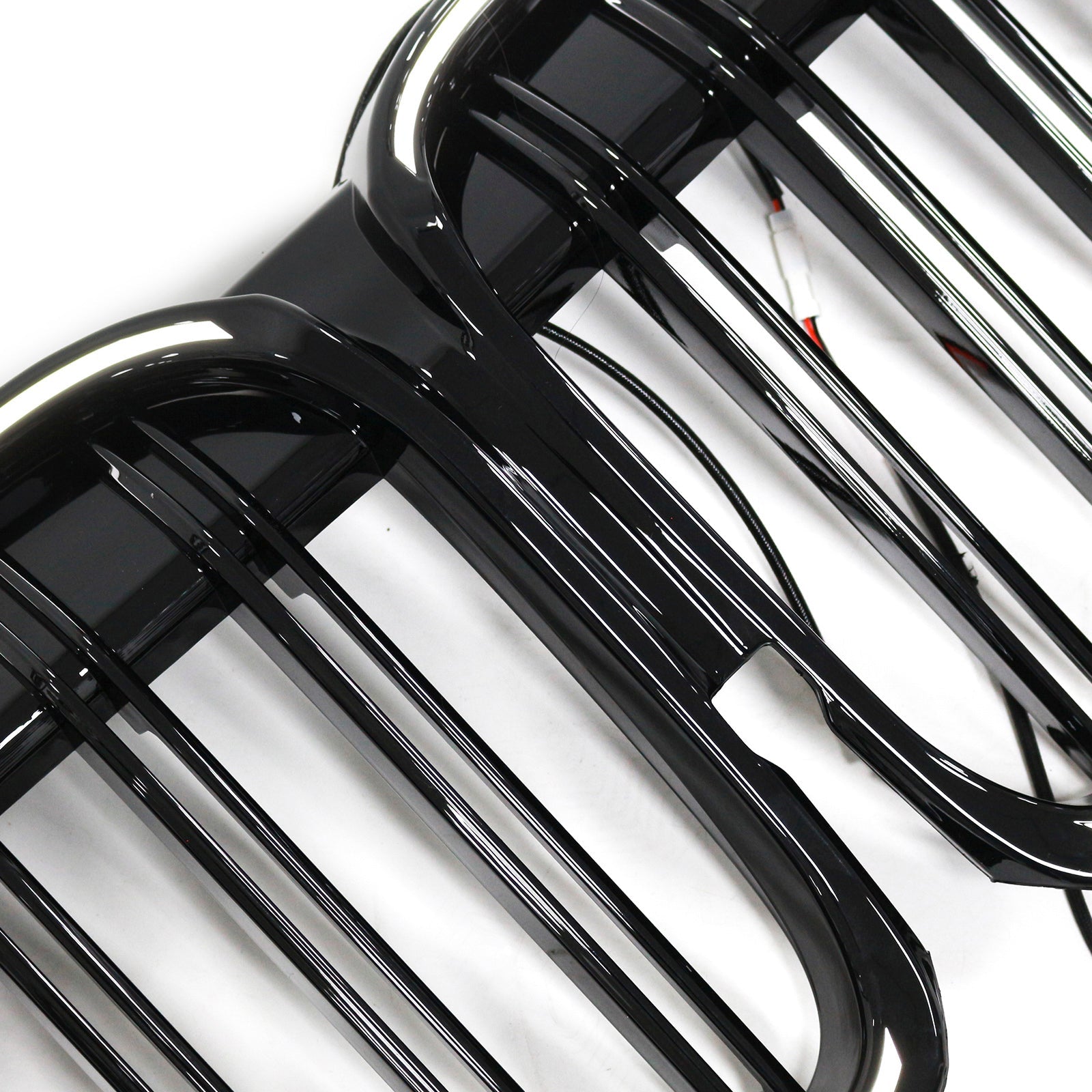 Double Slat Gloss Black Front Grill Grille Fit BMW 7 Series G11 G12 2019-2022