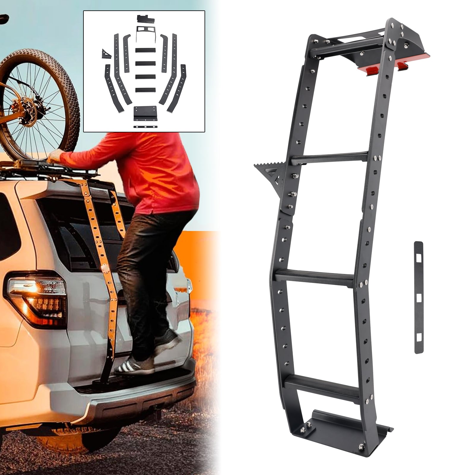 Rear Tailgate Ladder For Toyota 4Runner 2010-2020 5TH GEN 2010+