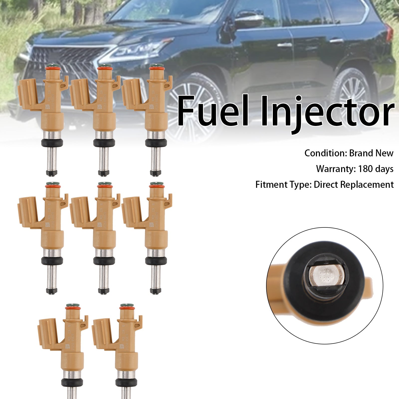 8PCS Fuel Injector 23250-0S020 Fit Toyota Tundra Sequoia 4.6L 5.7L 2008-2019