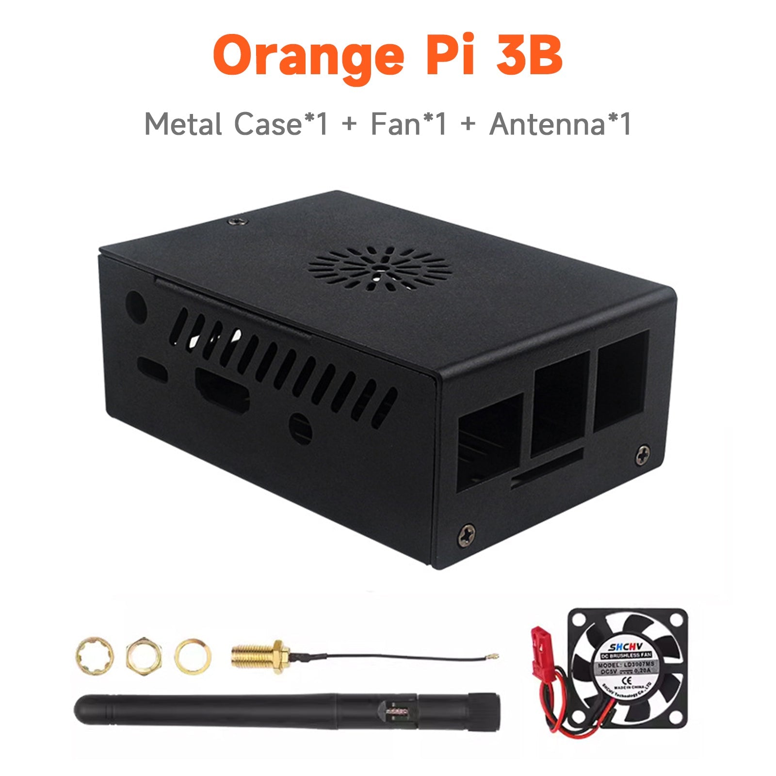 New Orange Pi 3B Metal Case Orange Pi 3B Aluminum Alloy Box Cooling Fan Cool Case