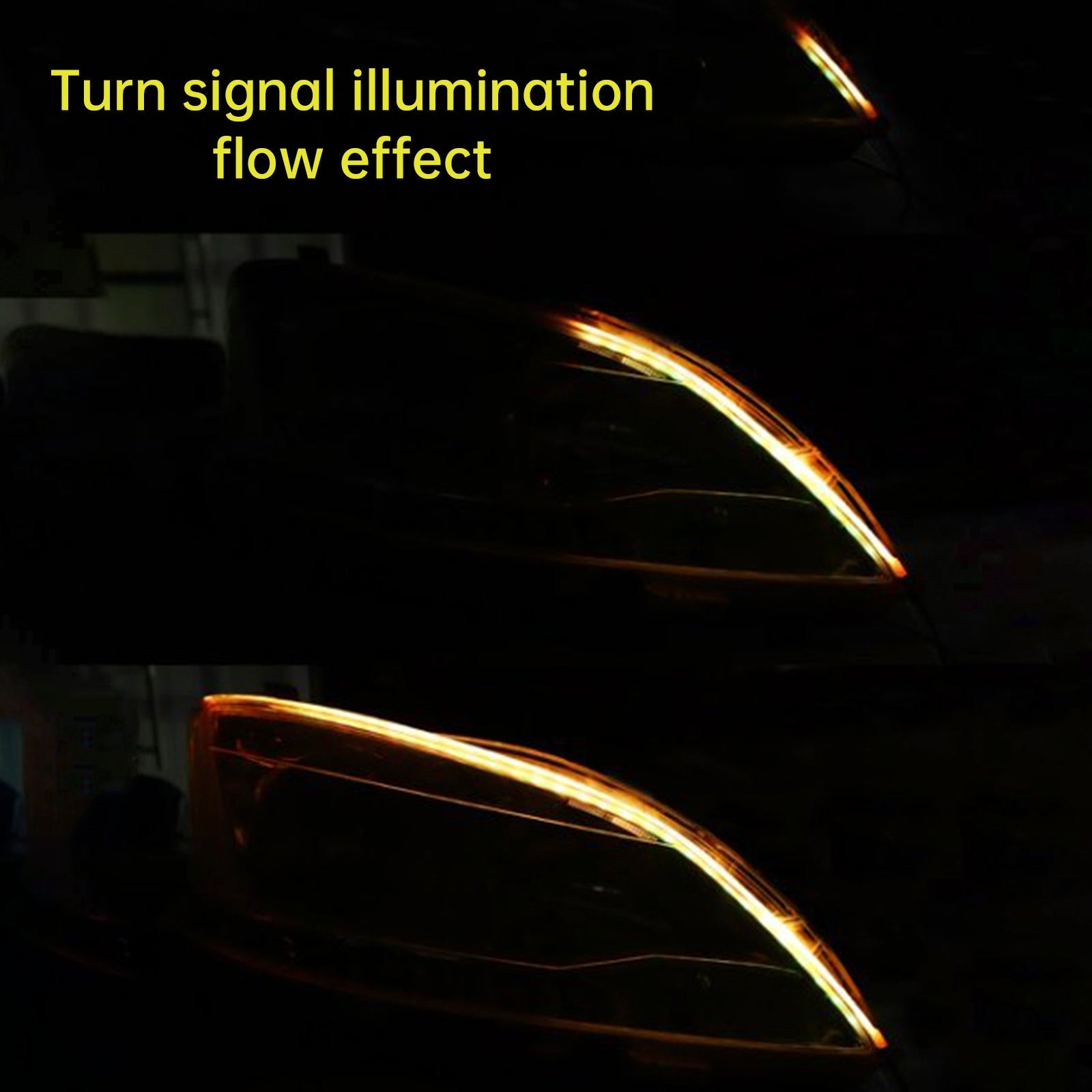 Ultra Thin Car LED Headlight Daytime Running Iridescent Light Eyebrow Strip With Remote control 45cm