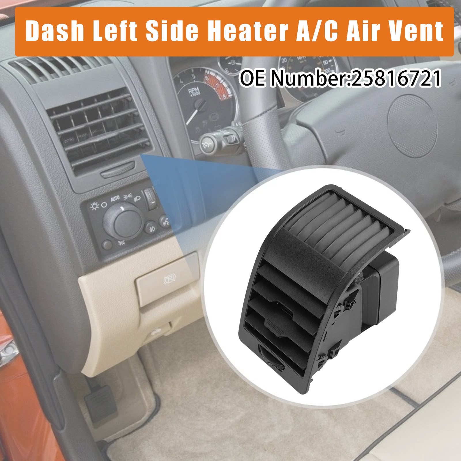 Dash Left Side Heater A/C Air Vent Outlet Grille Fit For Hummer H3 H3T 2006-2010