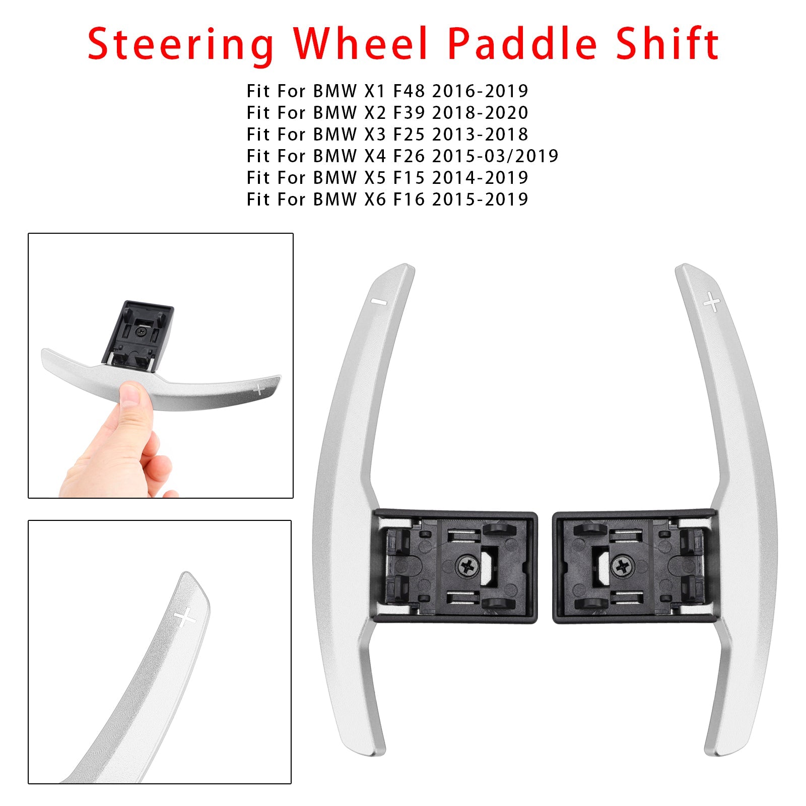 Paddle Shifter Extension For BMW F Series F30 F31 F32 F10 X3 X5 Aluminium Silver