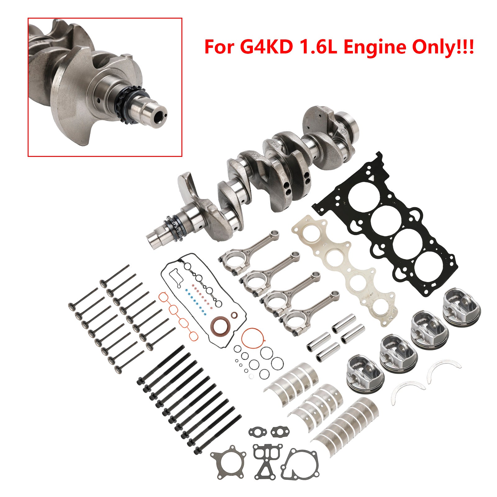 Kia Soul (AM) 2012-2014 G4FD 1.6L Kit de reconstrucción de motor con cigüeñal y biela