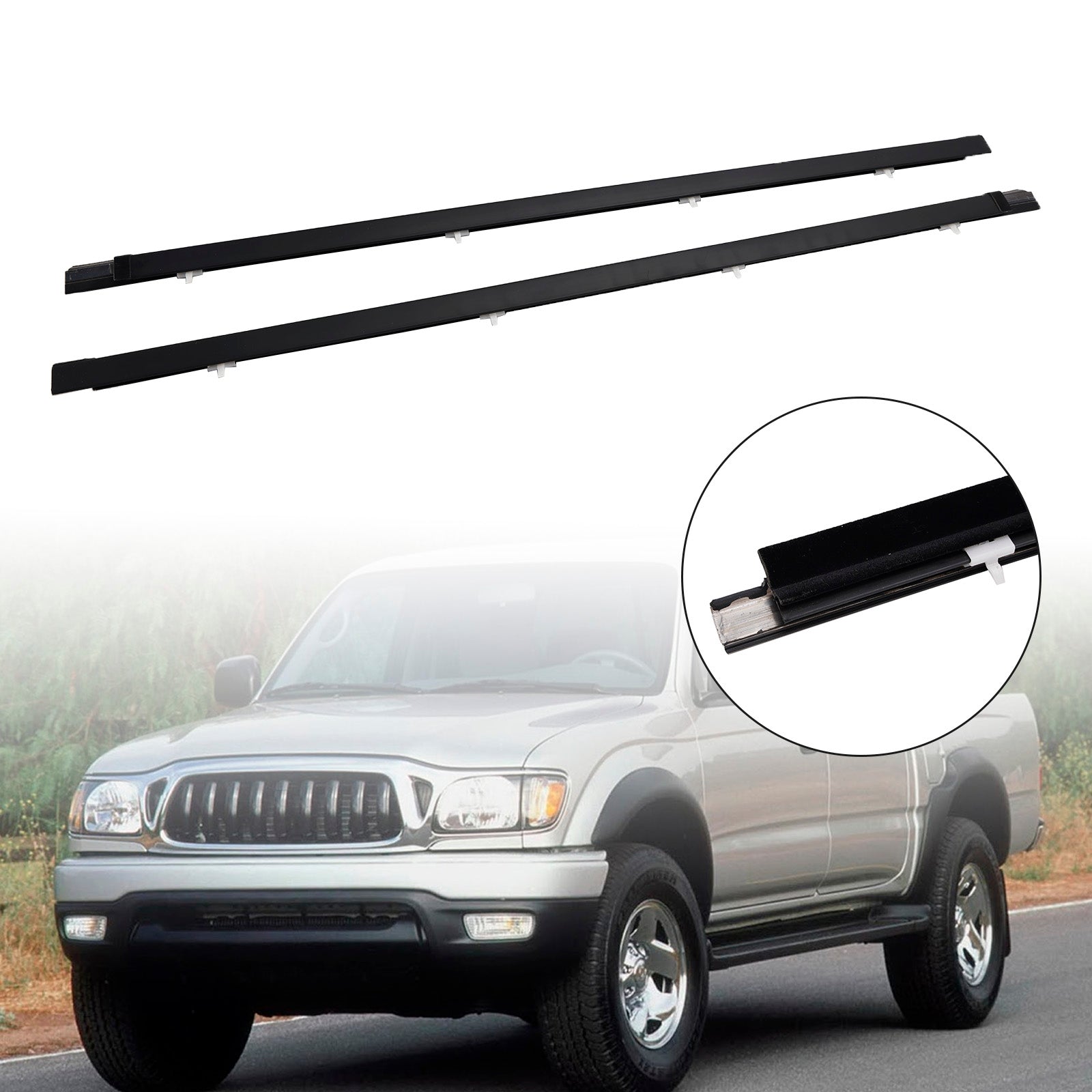 Toyota Tacoma 1995-2004 2pcs Front Door Window Belt Weatherstrip