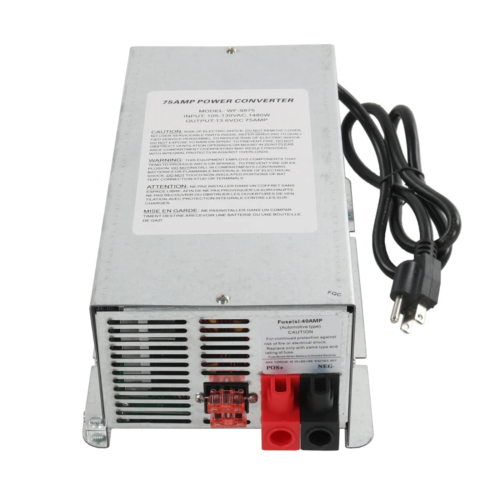 WF-9875 Converter Charger 75 Amp DC Output Deck-Mounted Converter Charger