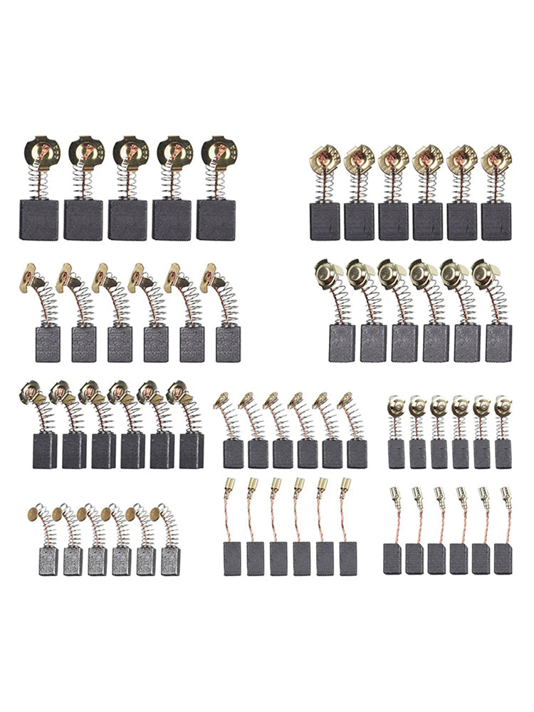 60Pcs 10 Sizes Electric Motor Carbon Brushes Replacement For Power Tool