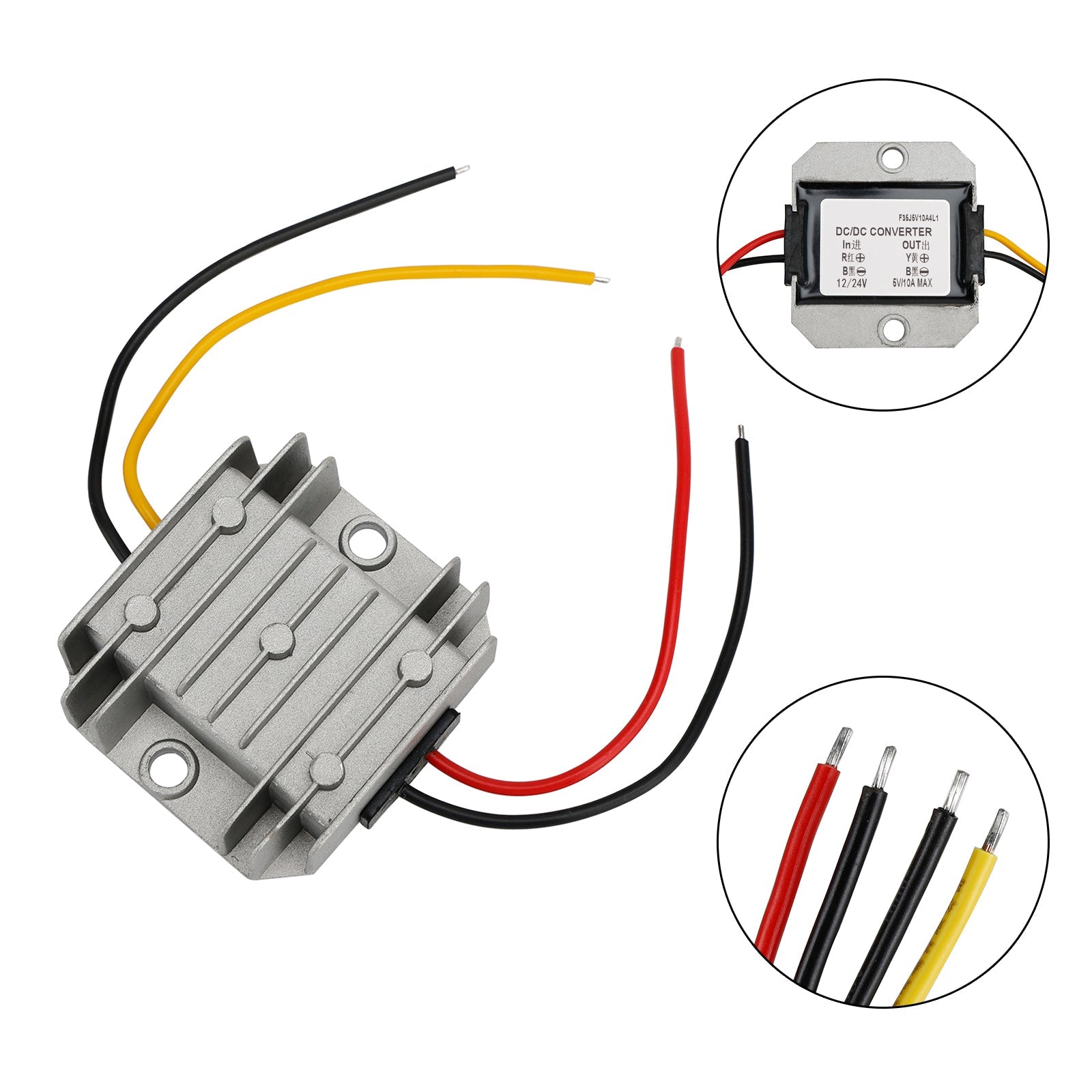 Waterproof DC 12V/24V to 5V 50W 10A Step-Down Power Supply Converter Regulator