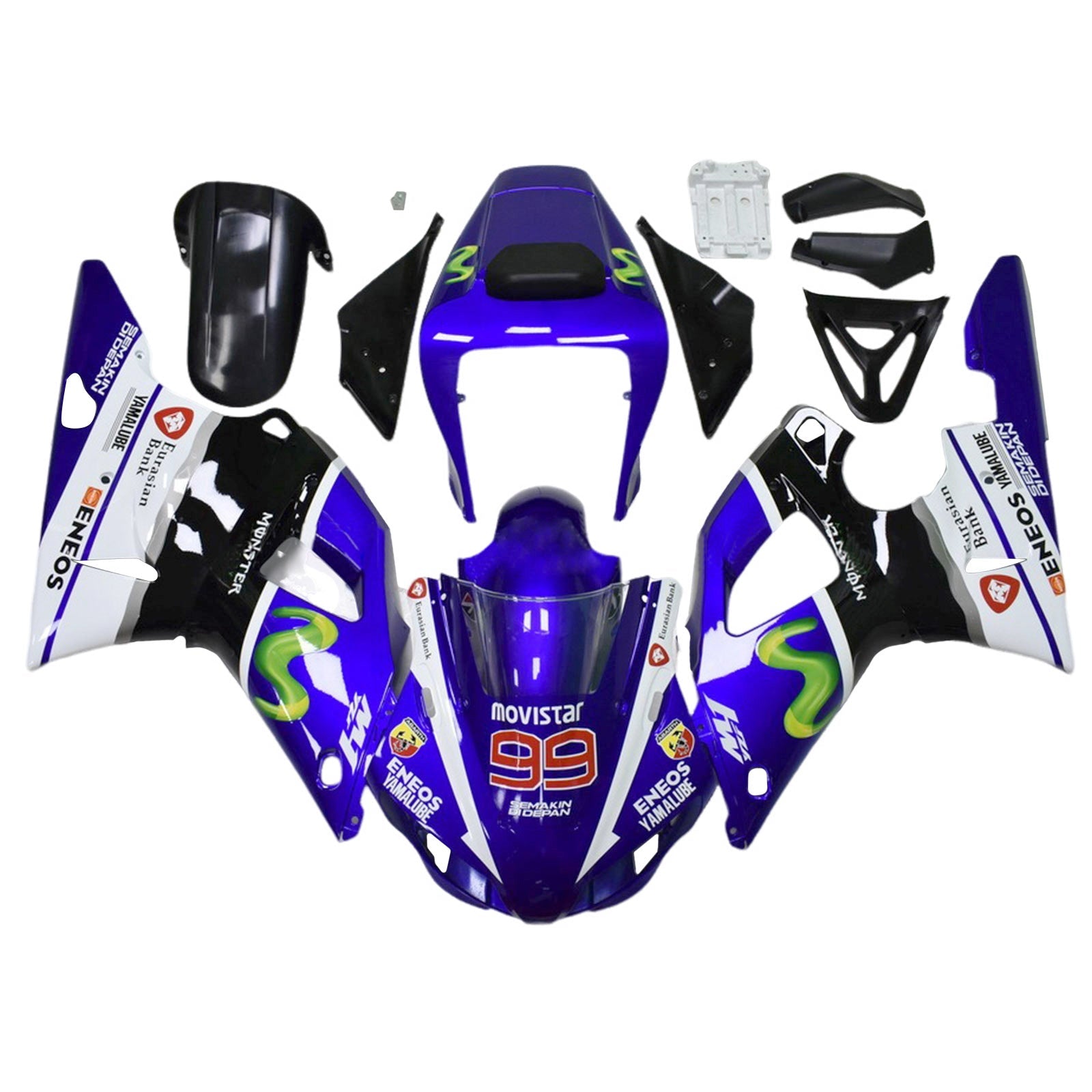 Yamaha YZF-R1 1998-1999 Fairing Kit Bodywork Plastic ABS