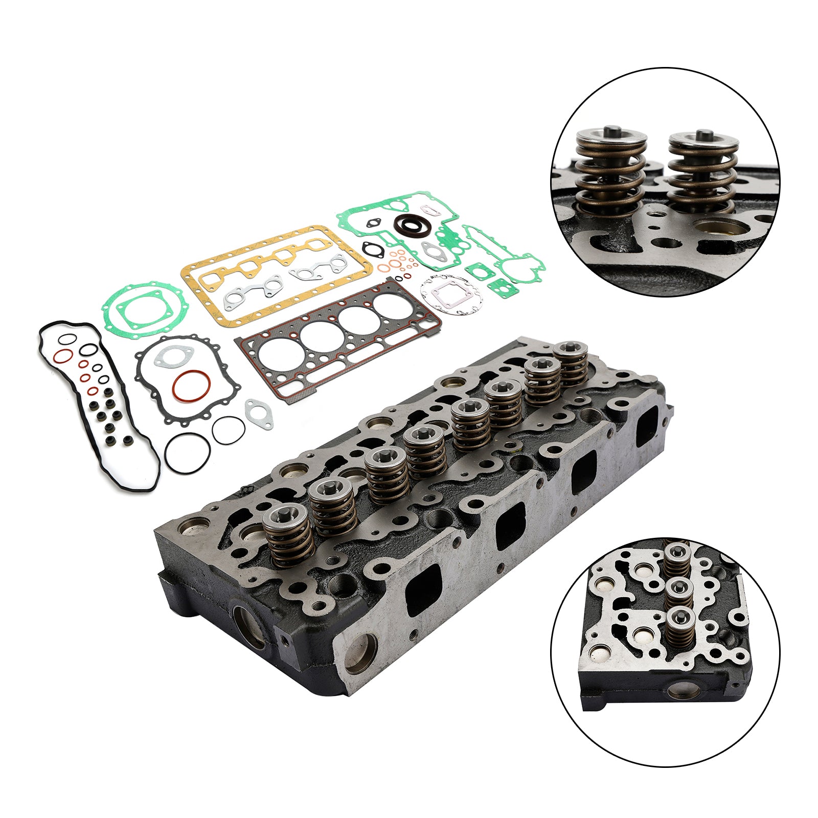 For Kubota V2403 Engine Cylinder Head Assy + Rebuild Overhaul Gasket Kit