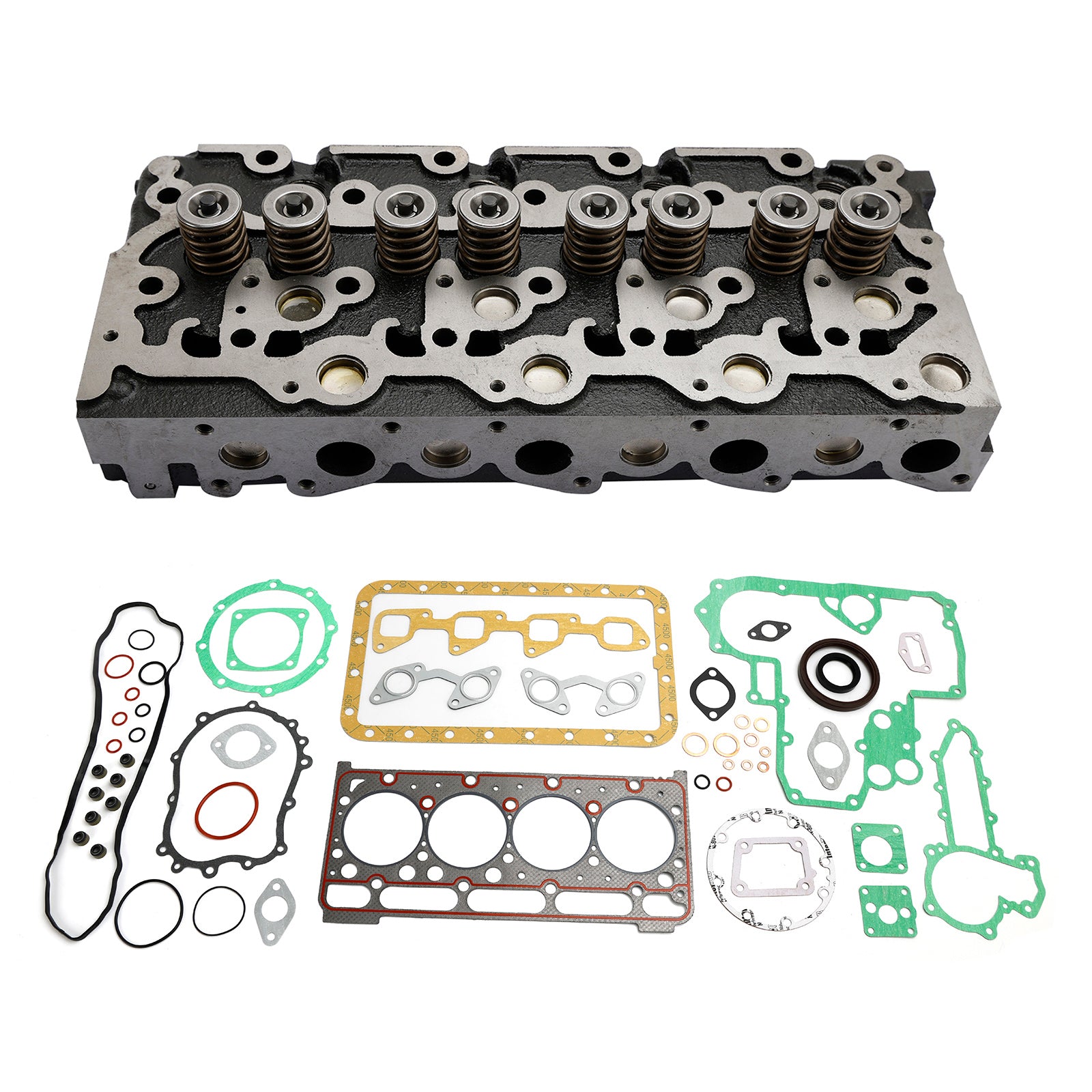 For Kubota V2403 Engine Cylinder Head Assy + Rebuild Overhaul Gasket Kit